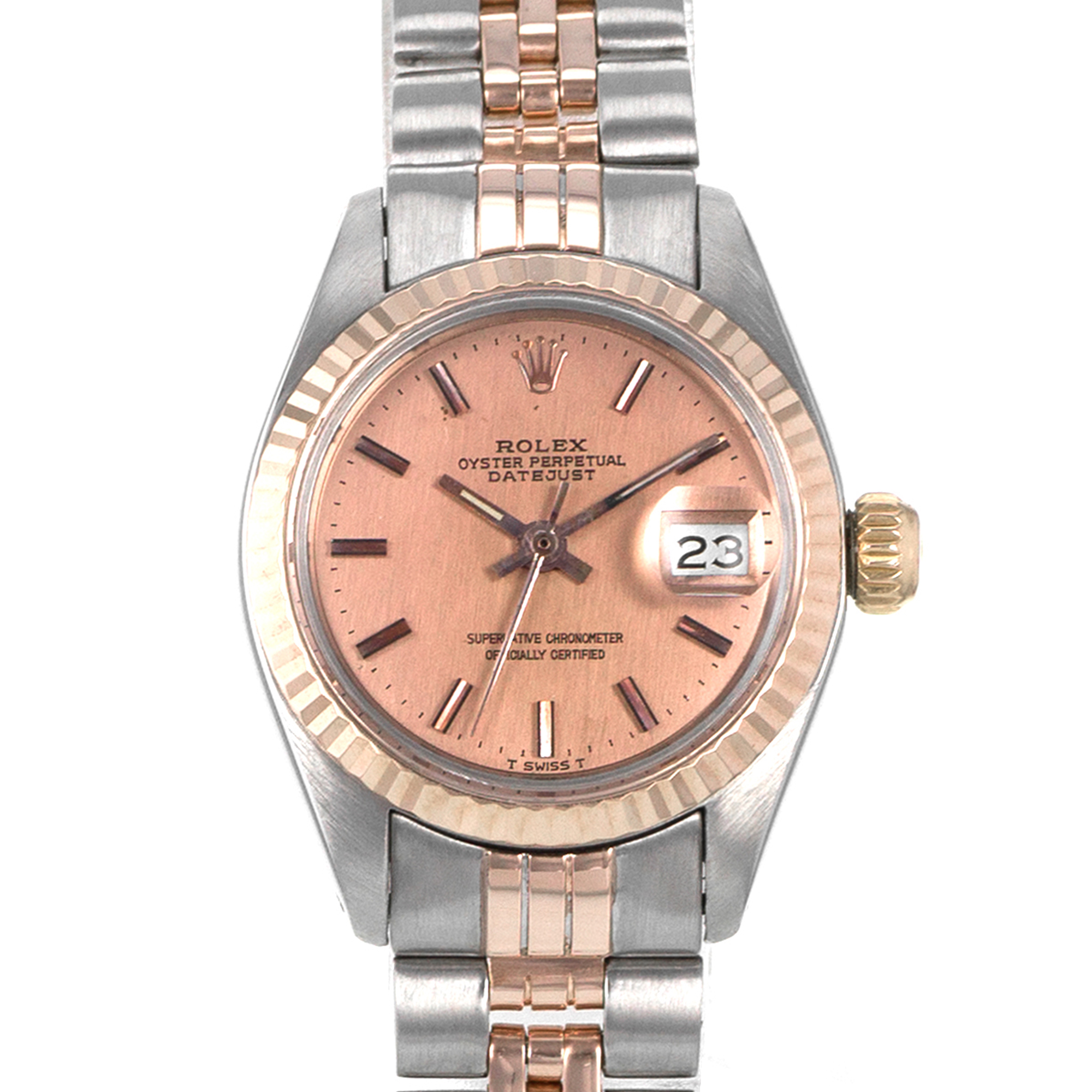 Rolex Datejust 26 6917 Pink Steel Rose Gold Jubilee Automatic Ladies Watch thumbnail 1