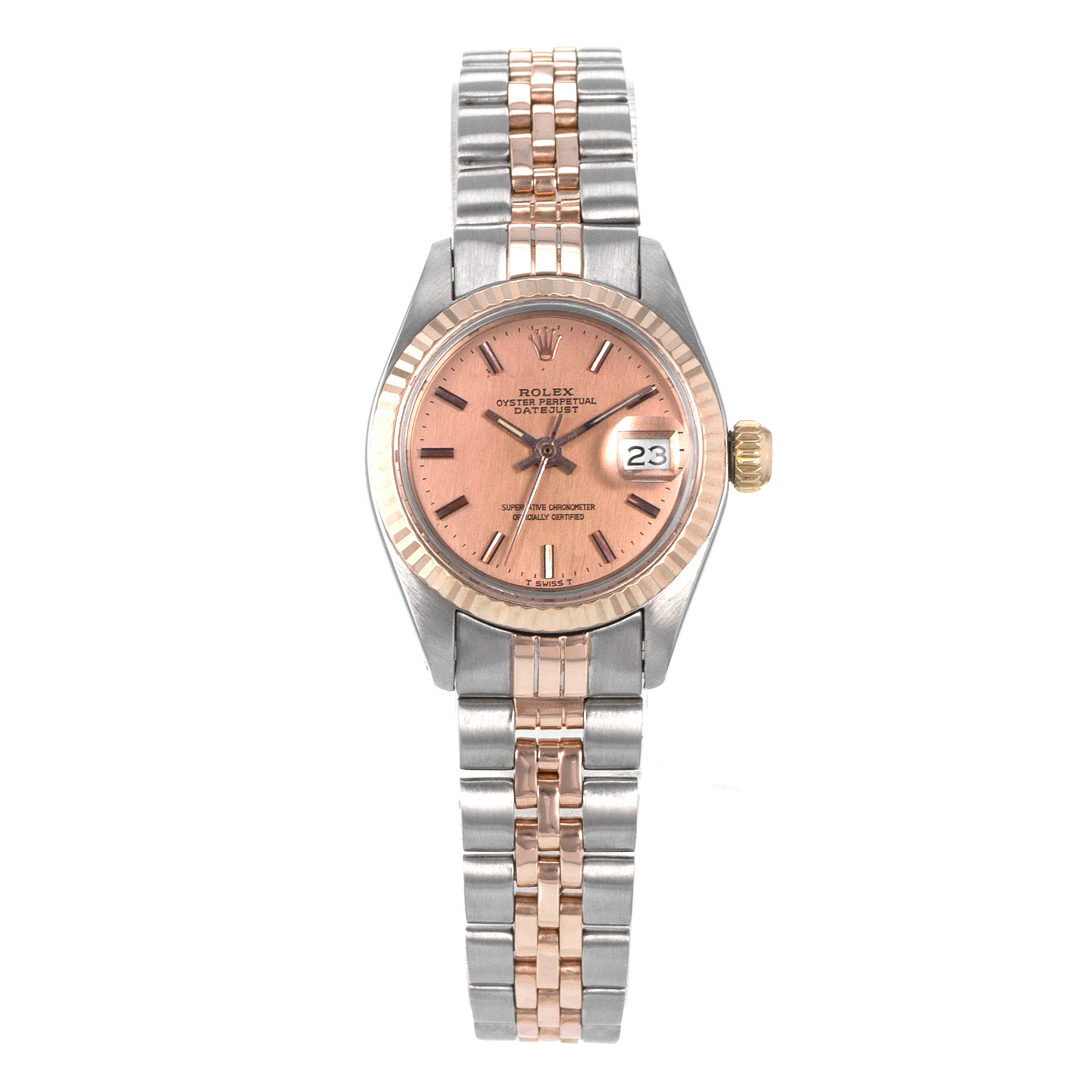 Rolex Datejust 26 6917 Pink Steel Rose Gold Jubilee Automatic Ladies Watch thumbnail 2