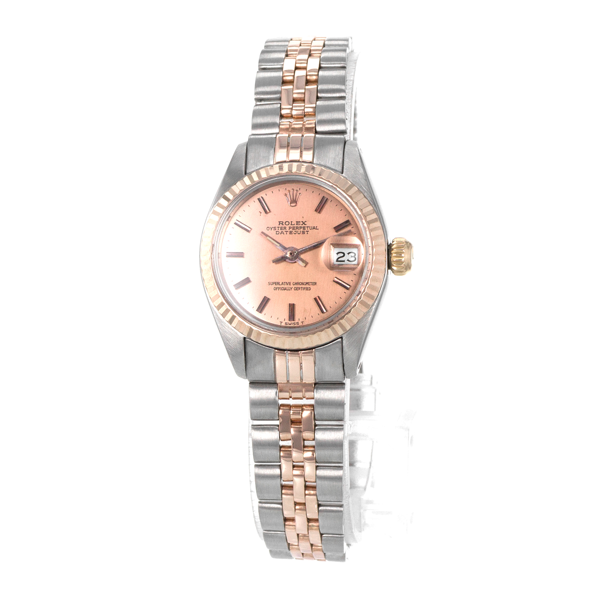 Rolex Datejust 26 6917 Pink Steel Rose Gold Jubilee Automatic Ladies Watch thumbnail 3