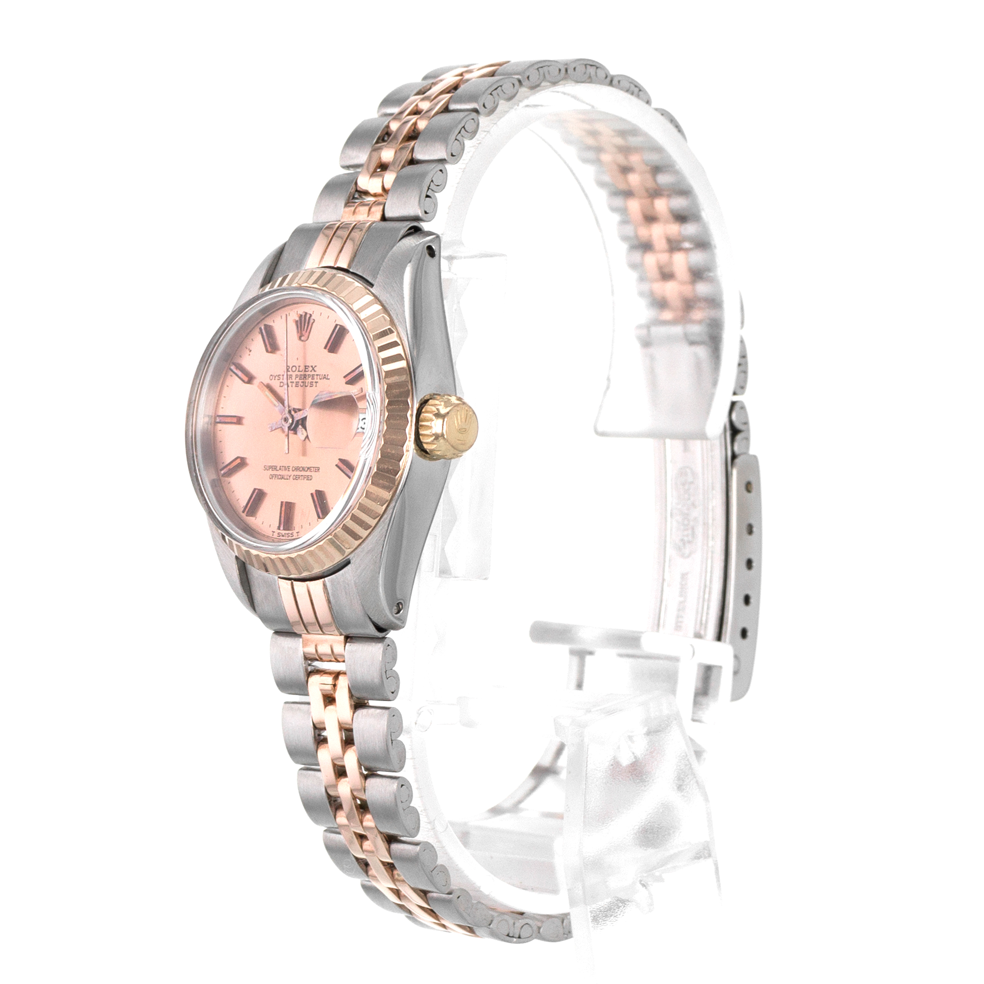 Rolex Datejust 26 6917 Pink Steel Rose Gold Jubilee Automatic Ladies Watch thumbnail 4