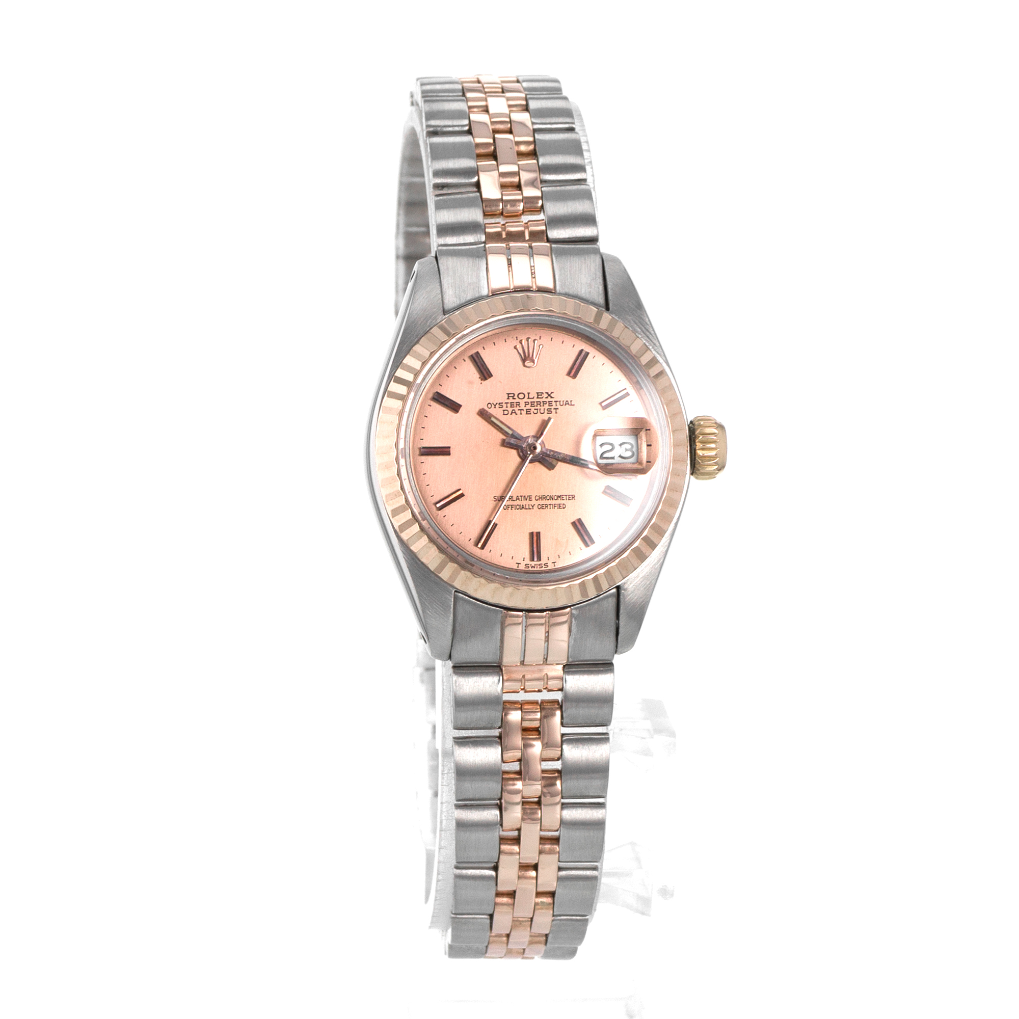 Rolex Datejust 26 6917 Pink Steel Rose Gold Jubilee Automatic Ladies Watch thumbnail 8