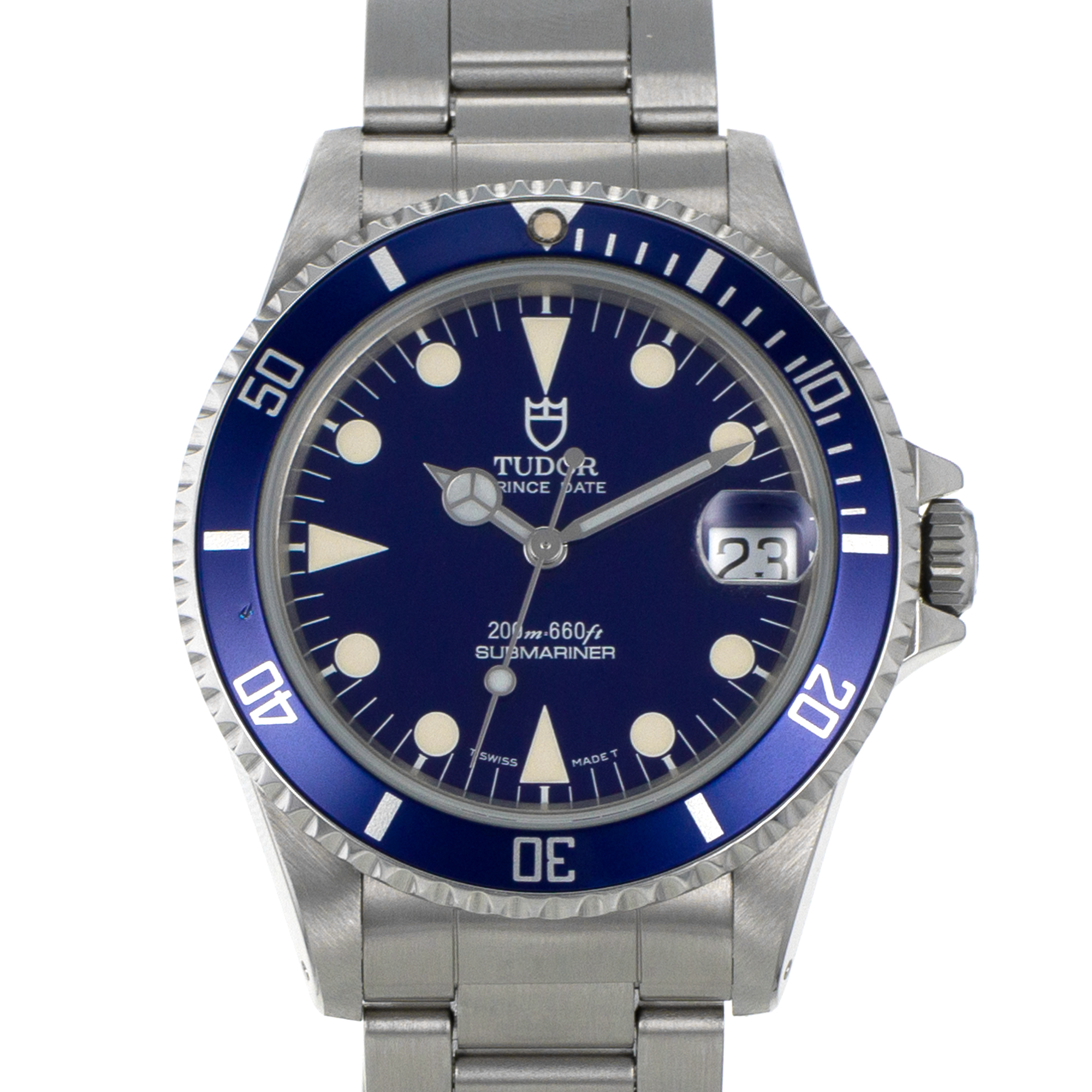 Tudor Submariner 75190 36mm Prince Date Blue Vintage Steel Oyster Mens Watch thumbnail 1