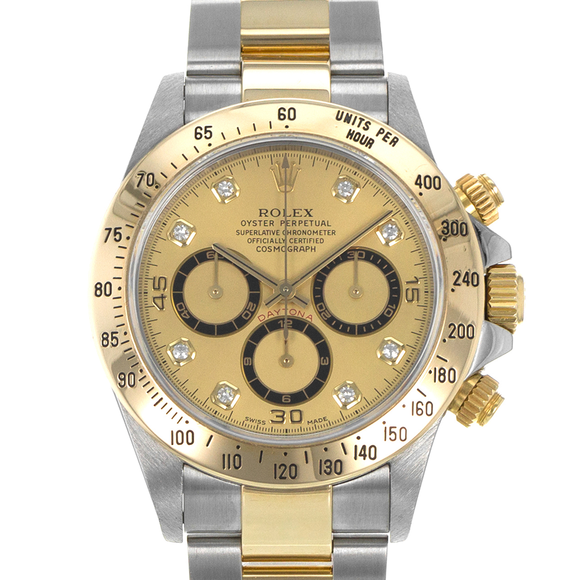 Rolex Daytona 16523 40mm Vintage Diamond Steel Yellow Gold Automatic Mens Watch thumbnail 1