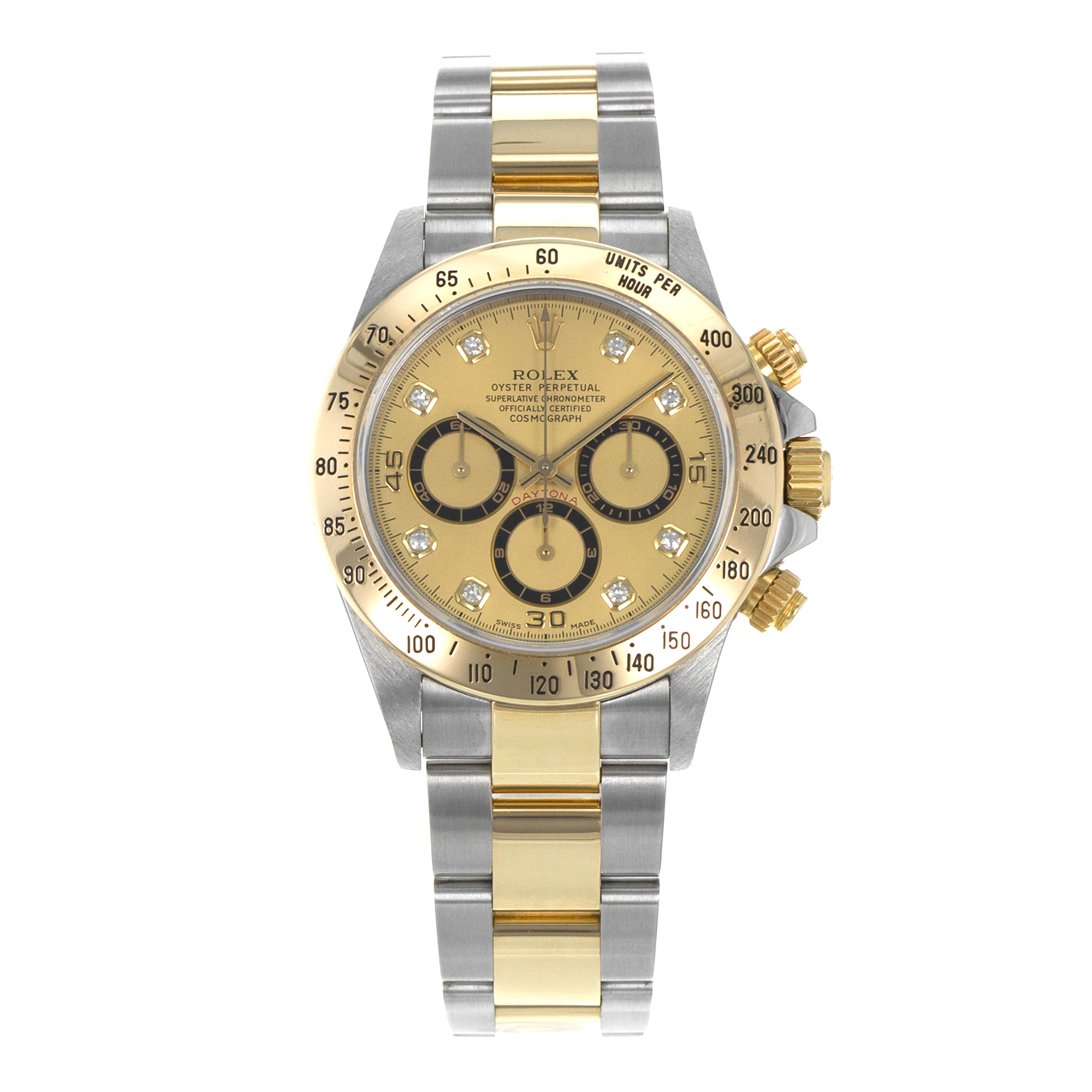 Rolex Daytona 16523 40mm Vintage Diamond Steel Yellow Gold Automatic Mens Watch thumbnail 2
