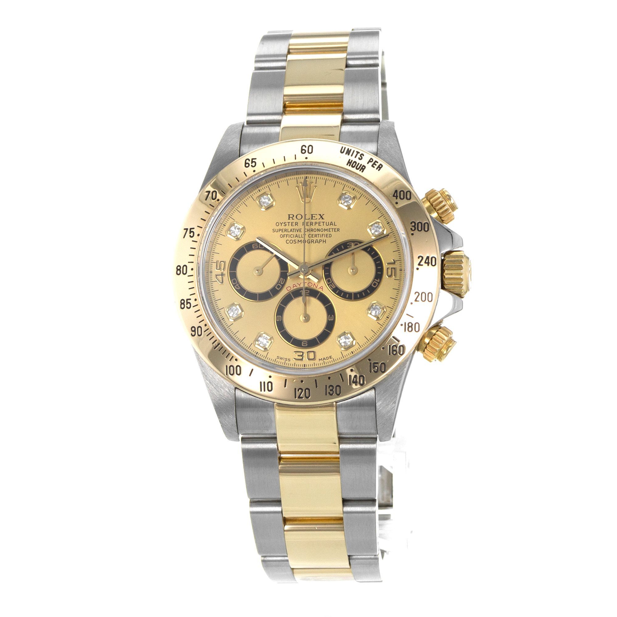 Rolex Daytona 16523 40mm Vintage Diamond Steel Yellow Gold Automatic Mens Watch thumbnail 3