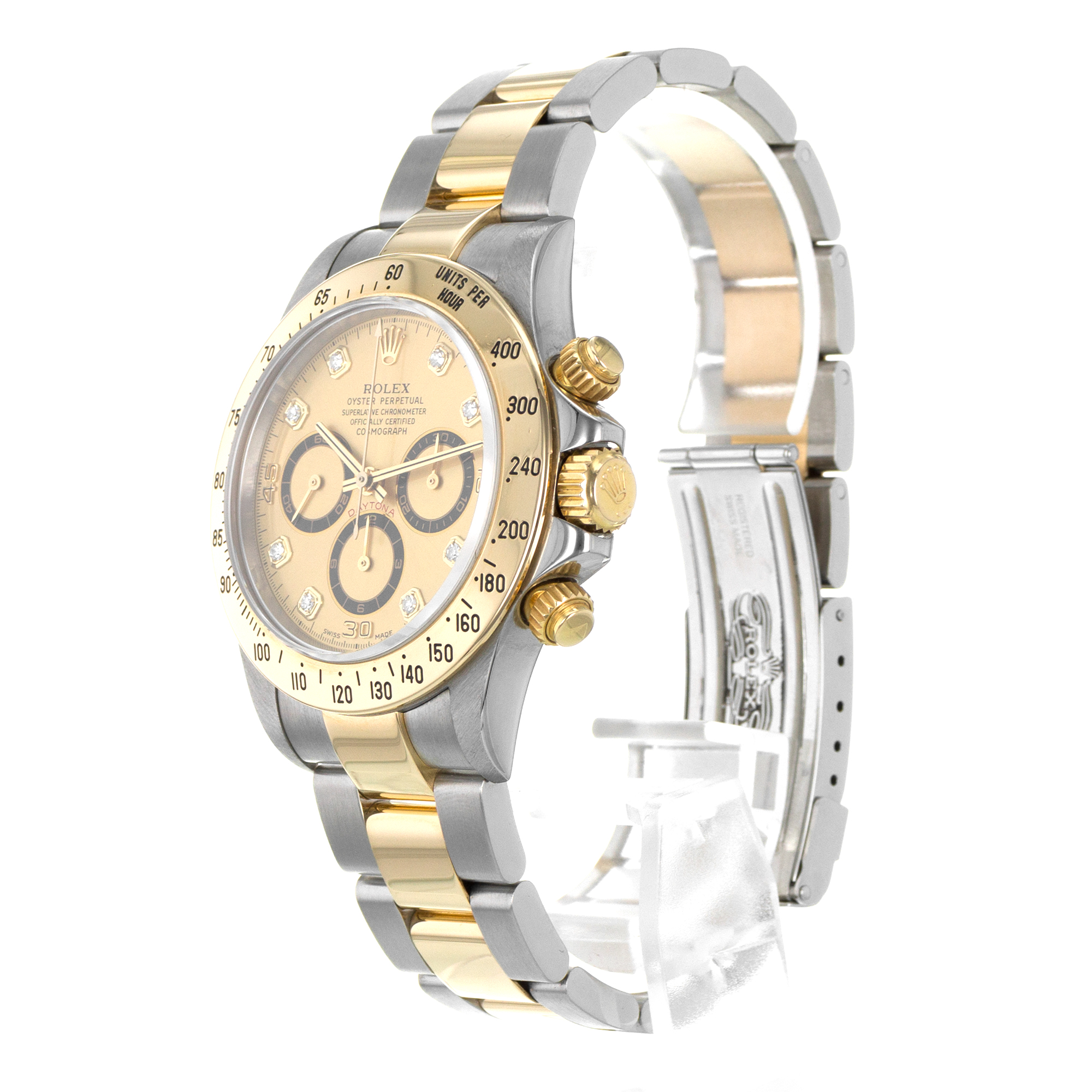 Rolex Daytona 16523 40mm Vintage Diamond Steel Yellow Gold Automatic Mens Watch thumbnail 4