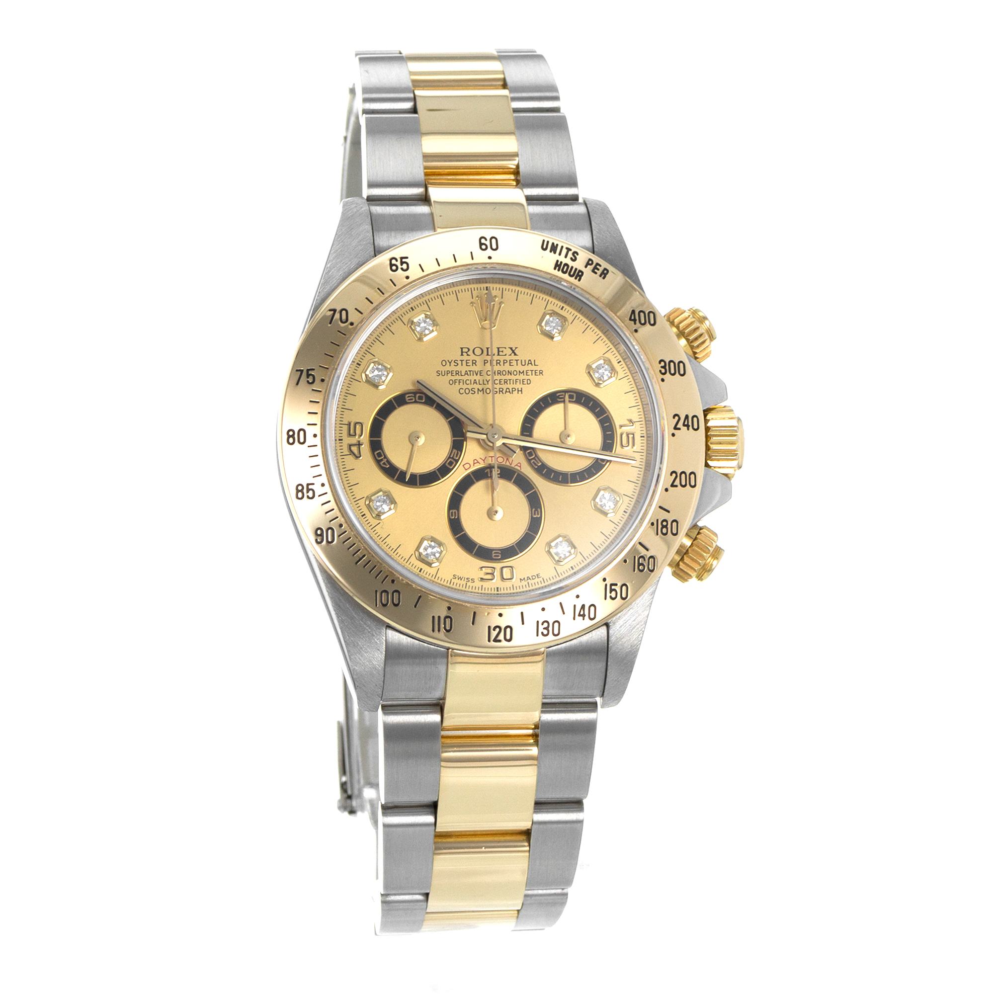 Rolex Daytona 16523 40mm Vintage Diamond Steel Yellow Gold Automatic Mens Watch thumbnail 8