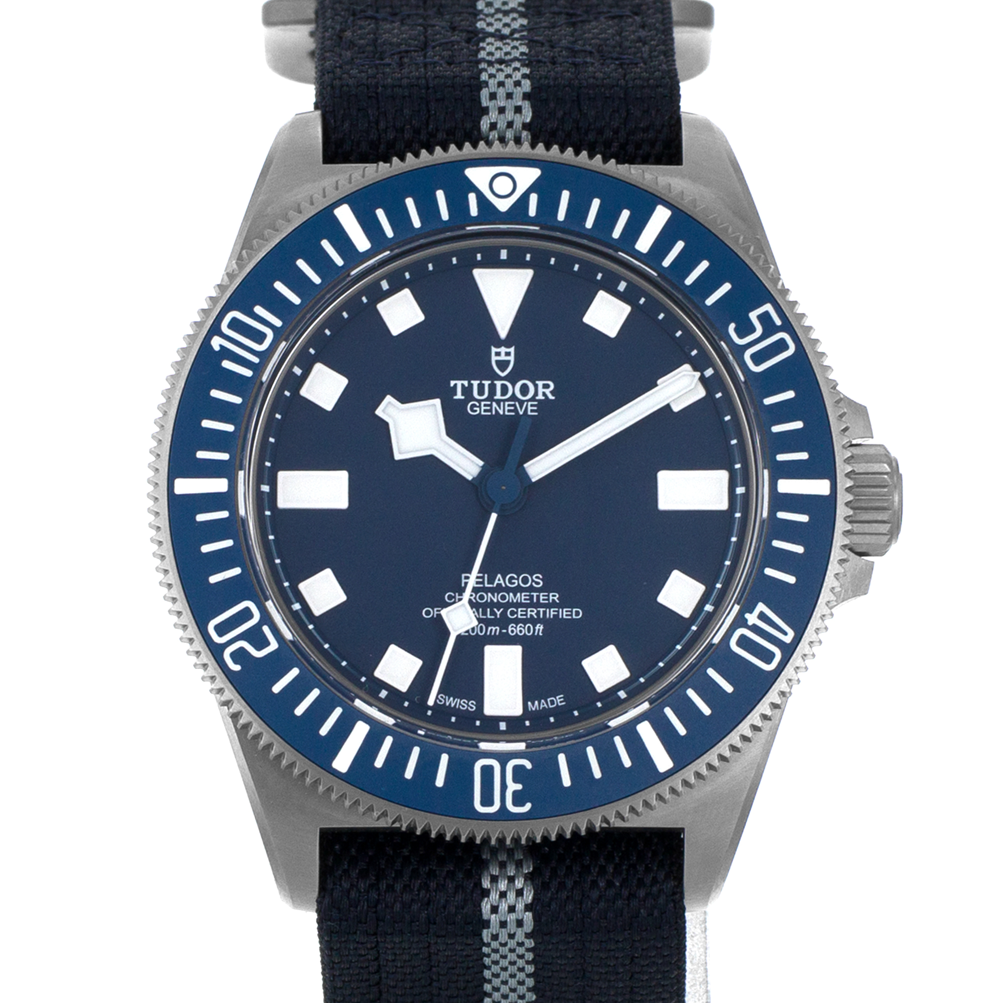 Tudor Pelagos 25707B/24 FXD Blue Ceramic Titanium Automatic Nato Mens Watch thumbnail 1