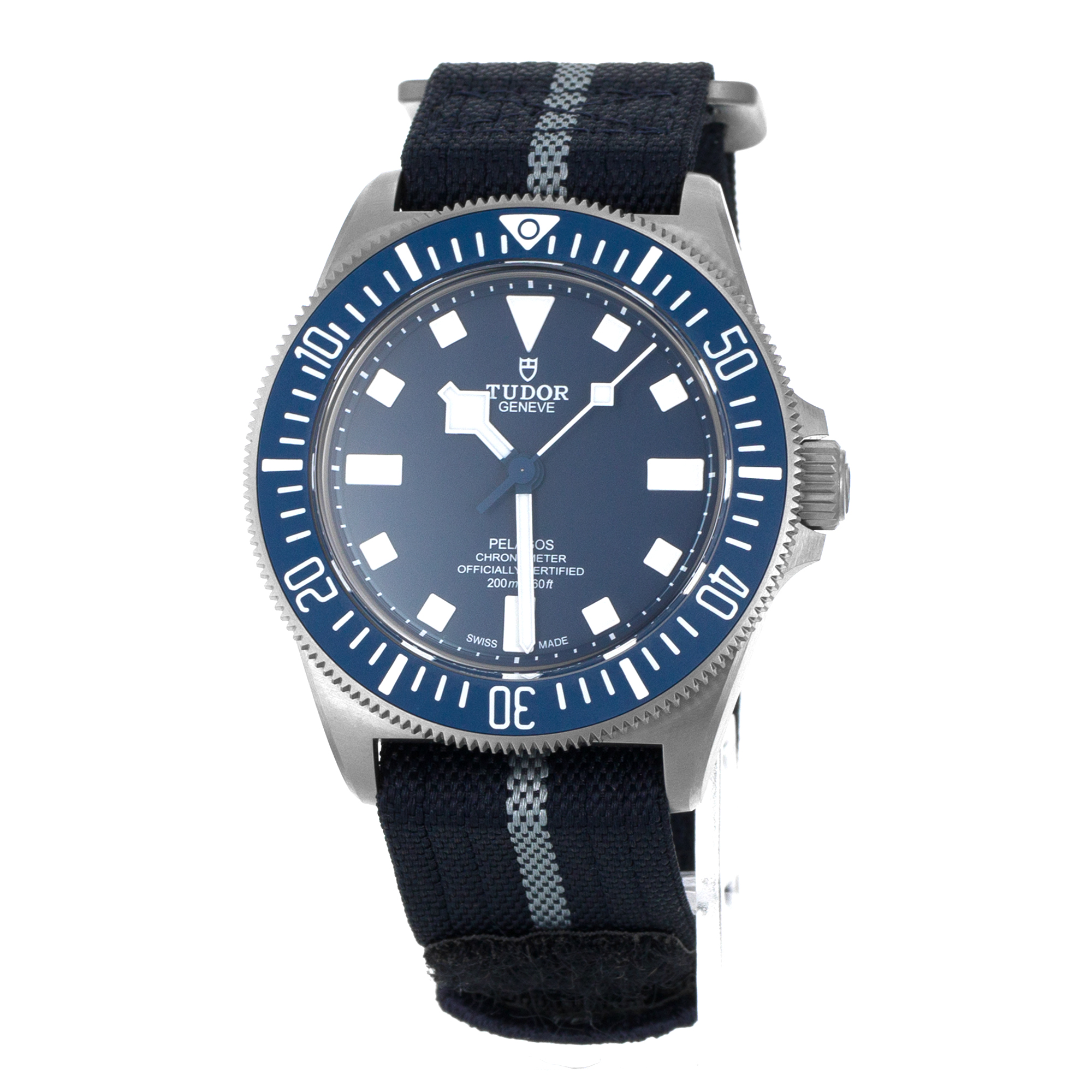 Tudor Pelagos 25707B/24 FXD Blue Ceramic Titanium Automatic Nato Mens Watch thumbnail 4