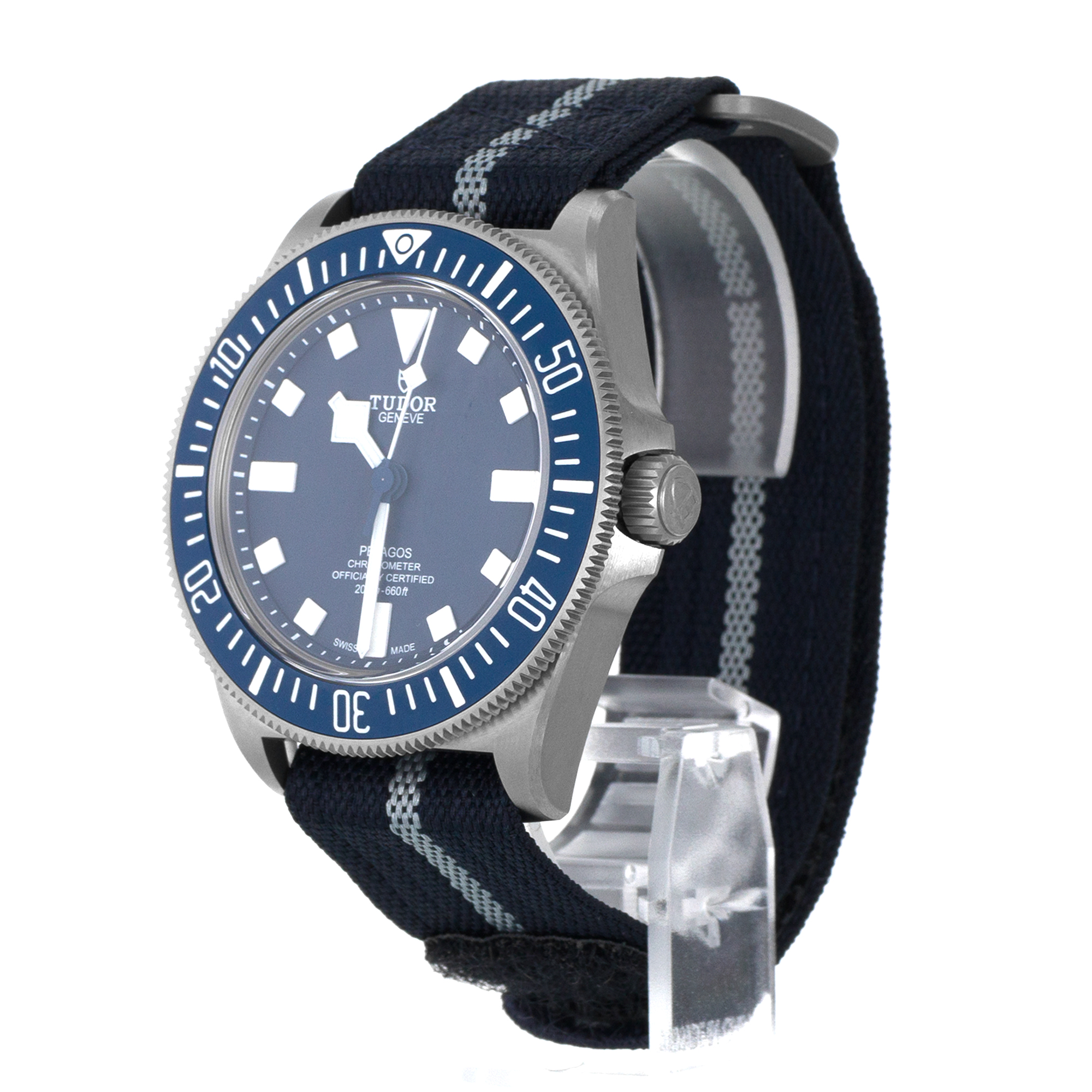 Tudor Pelagos 25707B/24 FXD Blue Ceramic Titanium Automatic Nato Mens Watch thumbnail 5