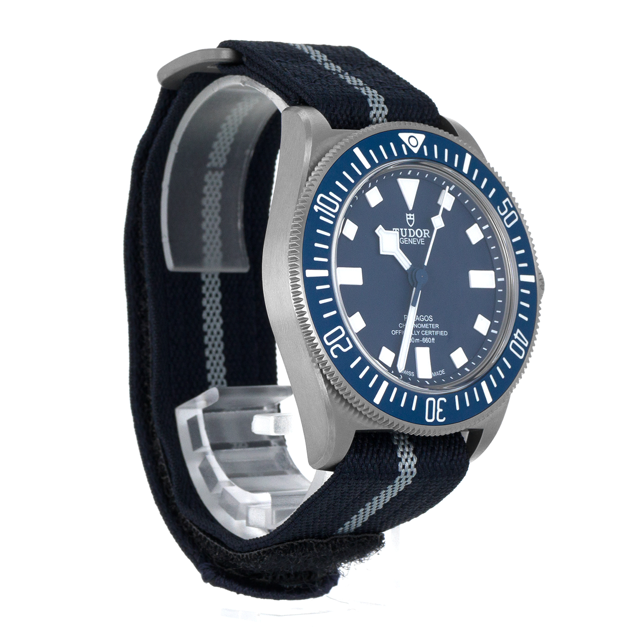 Tudor Pelagos 25707B/24 FXD Blue Ceramic Titanium Automatic Nato Mens Watch thumbnail 8