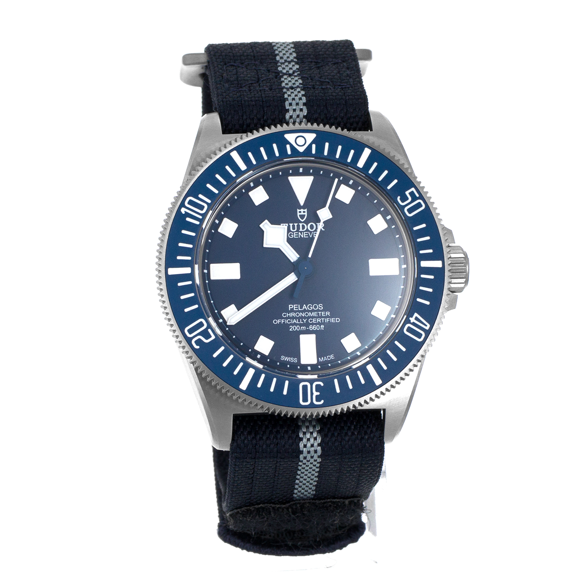 Tudor Pelagos 25707B/24 FXD Blue Ceramic Titanium Automatic Nato Mens Watch thumbnail 9