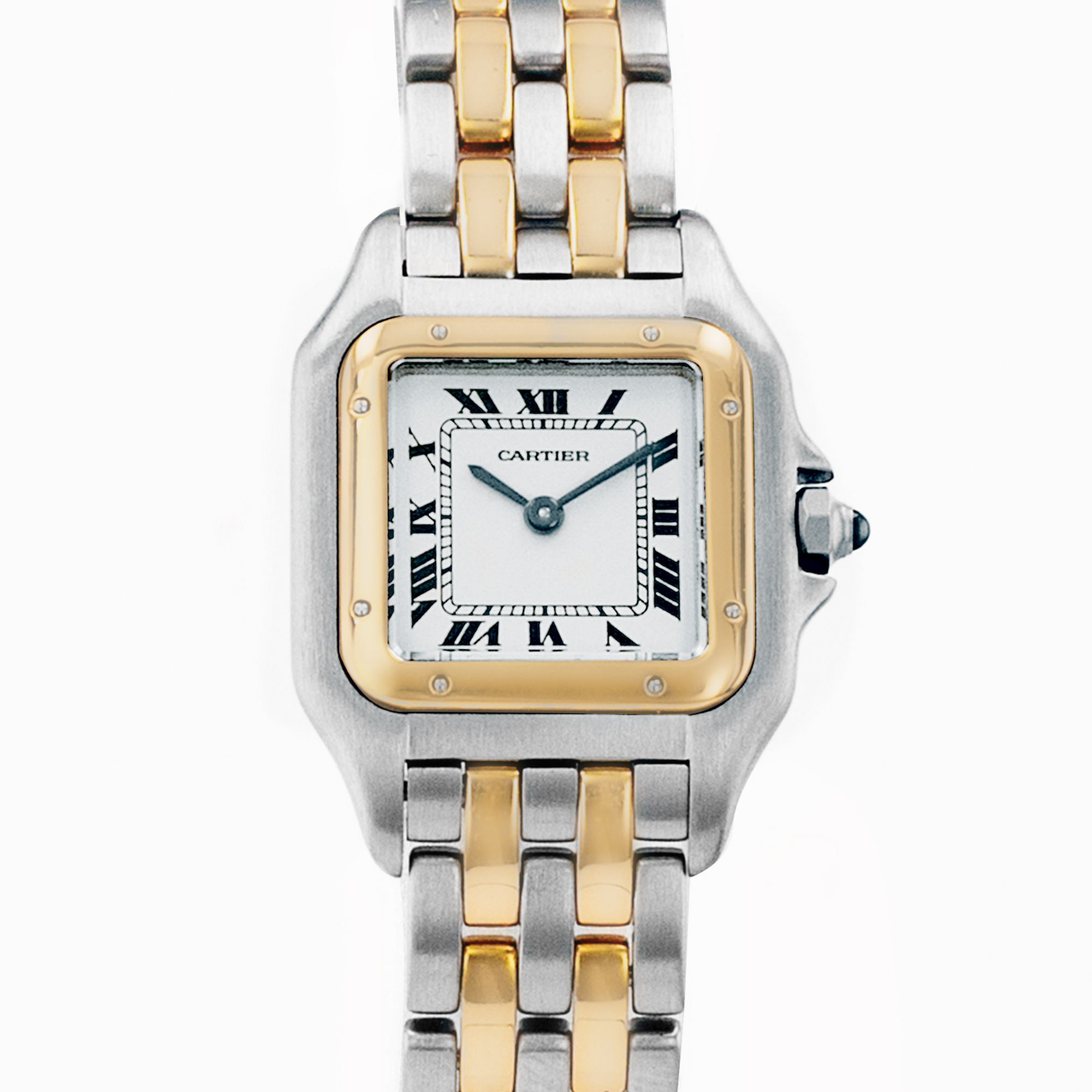 Cartier Panthere 84083242 22mm Silver Roman Steel Yellow Gold Ladies Watch thumbnail 1