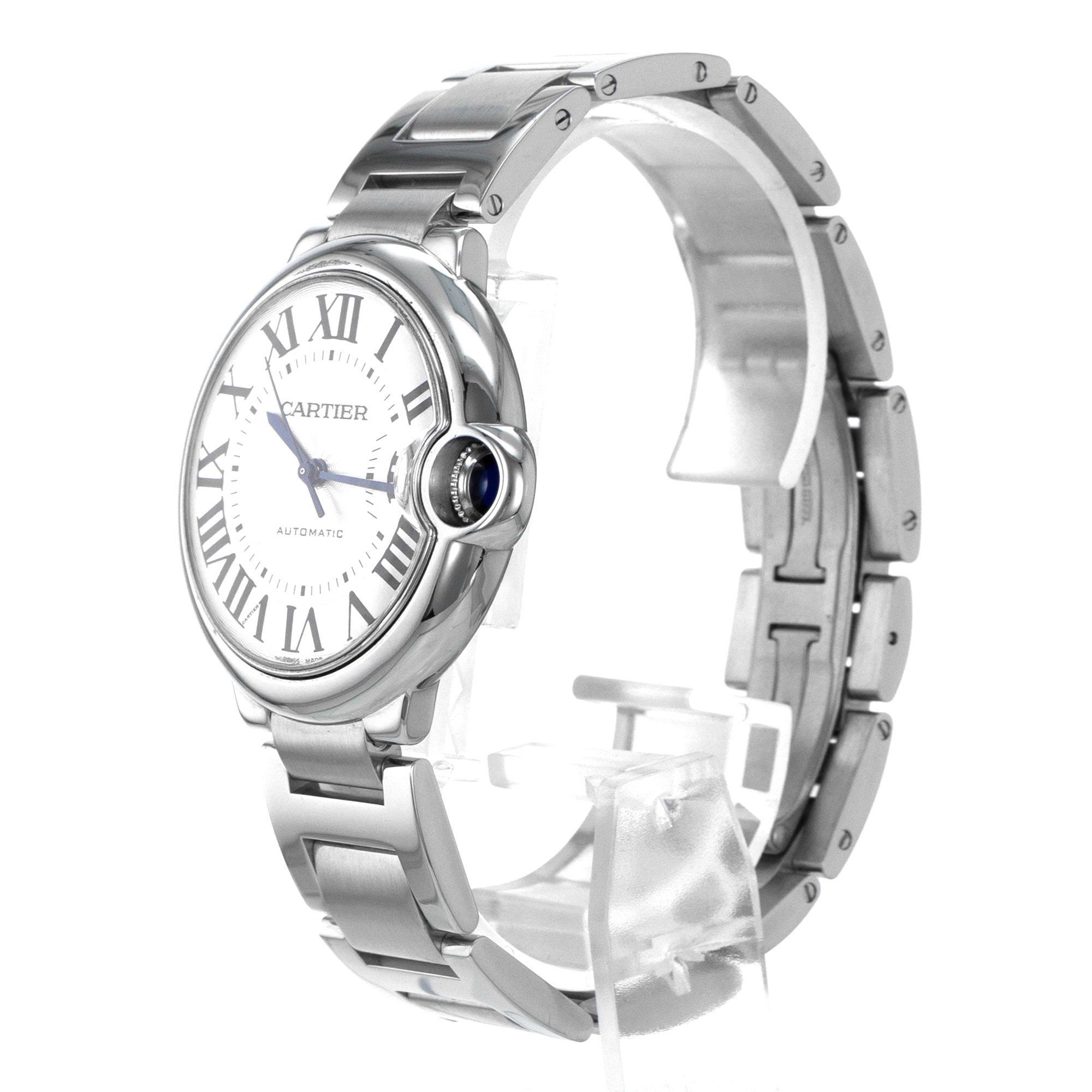 Cartier Ballon Bleu W6920046 3284 36mm Silver Roman Steel Automatic Mens Watch thumbnail 4