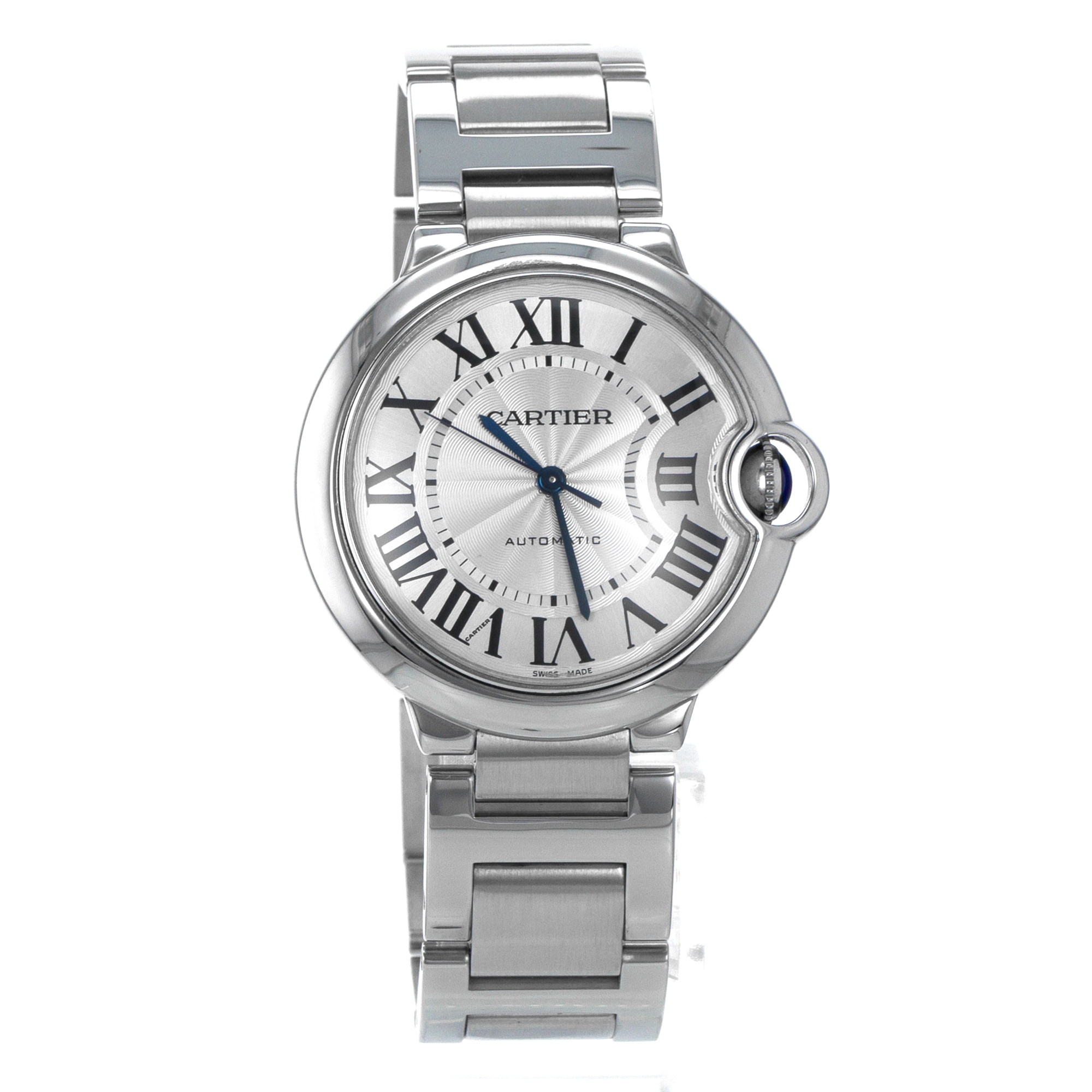 Cartier Ballon Bleu W6920046 3284 36mm Silver Roman Steel Automatic Mens Watch thumbnail 8
