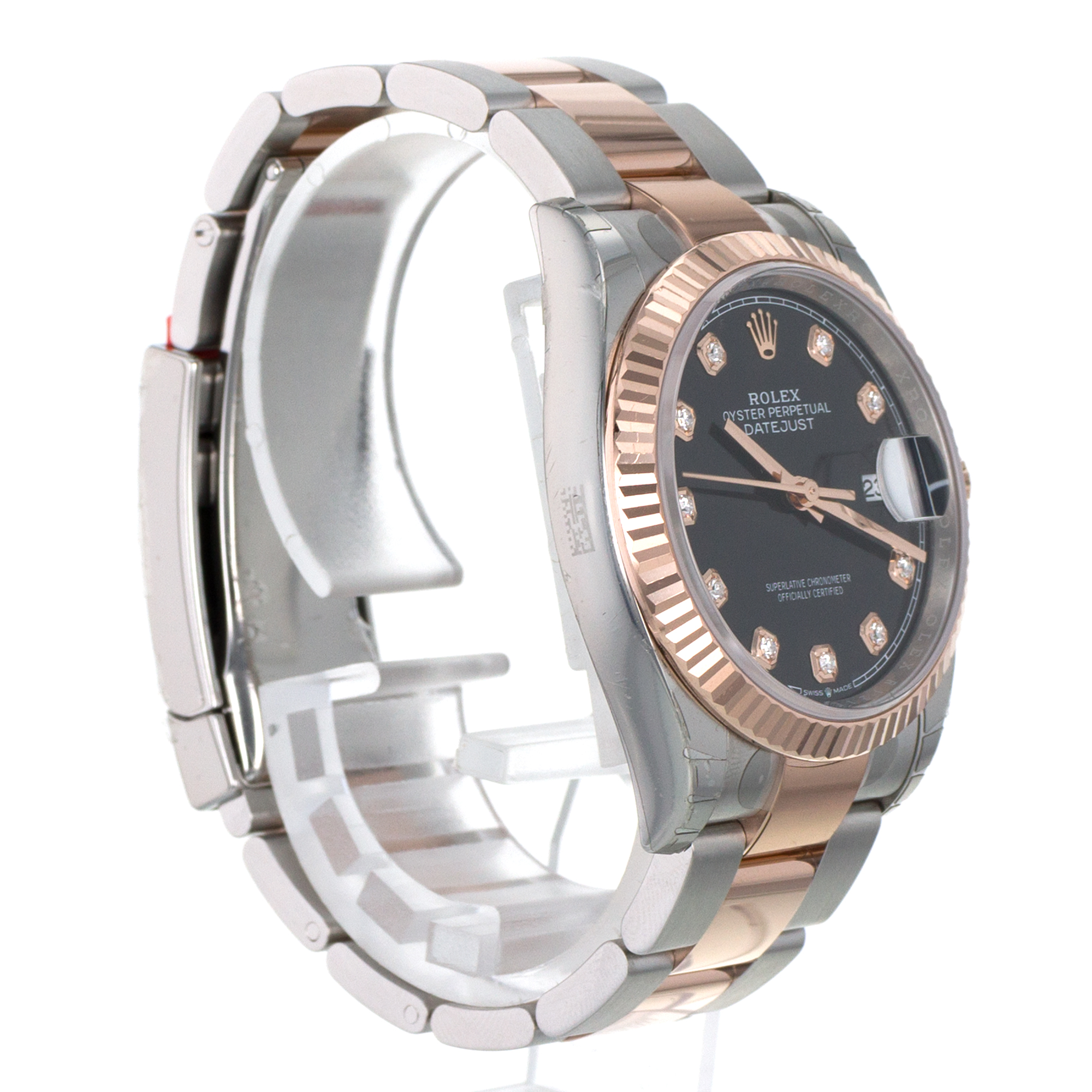 Rolex Datejust 36 126231 Black Diamond Steel Rose Gold Mens Watch thumbnail 7