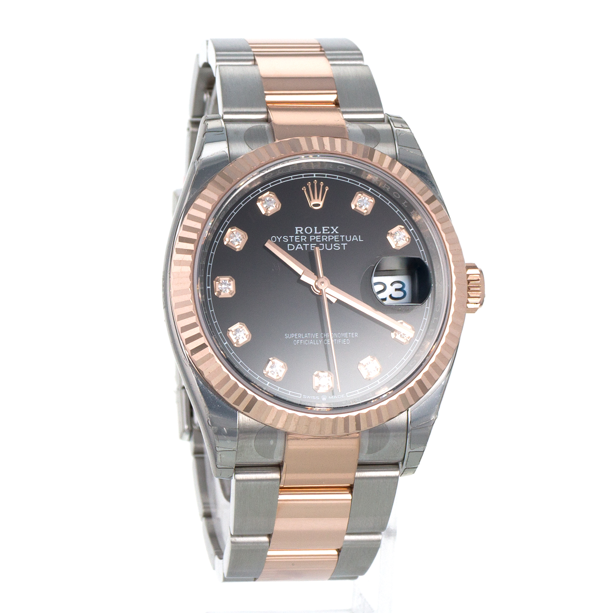 Rolex Datejust 36 126231 Black Diamond Steel Rose Gold Mens Watch thumbnail 8
