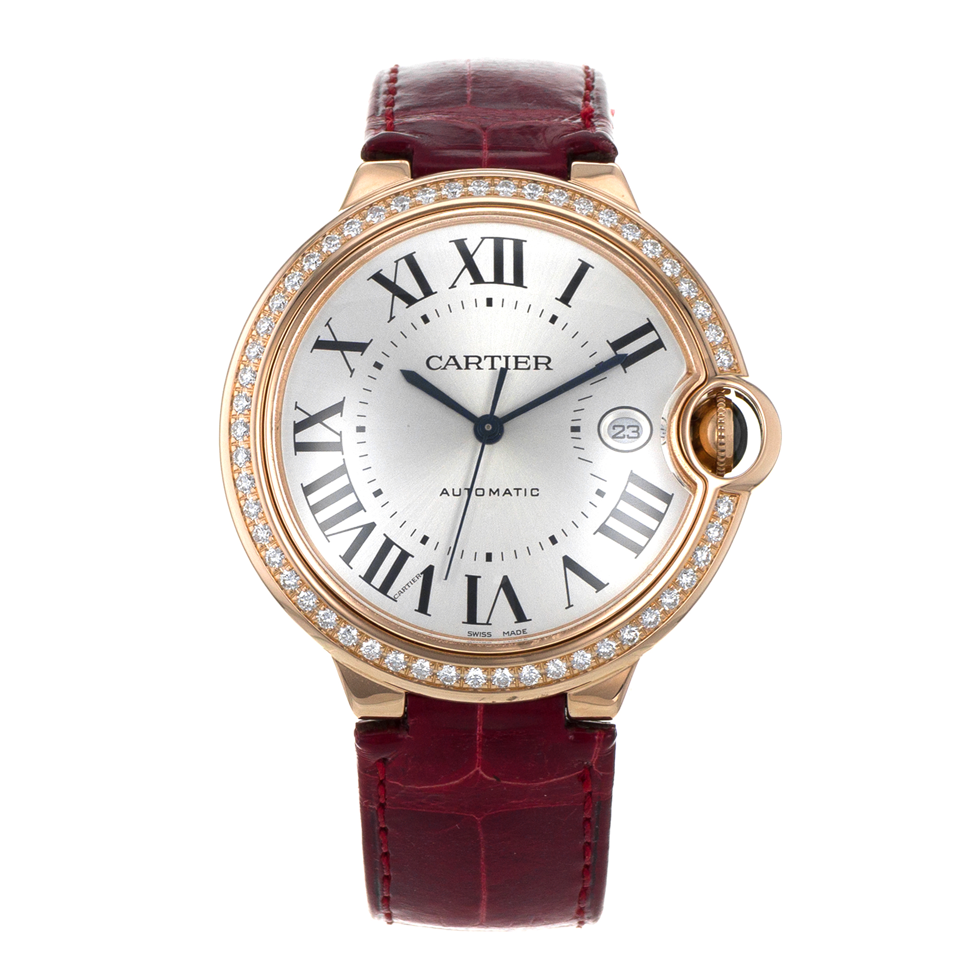 Cartier Ballon Bleu WJBB0035 3941 42mm Factory Diamonds 18k Rose Gold Mens Watch thumbnail 2