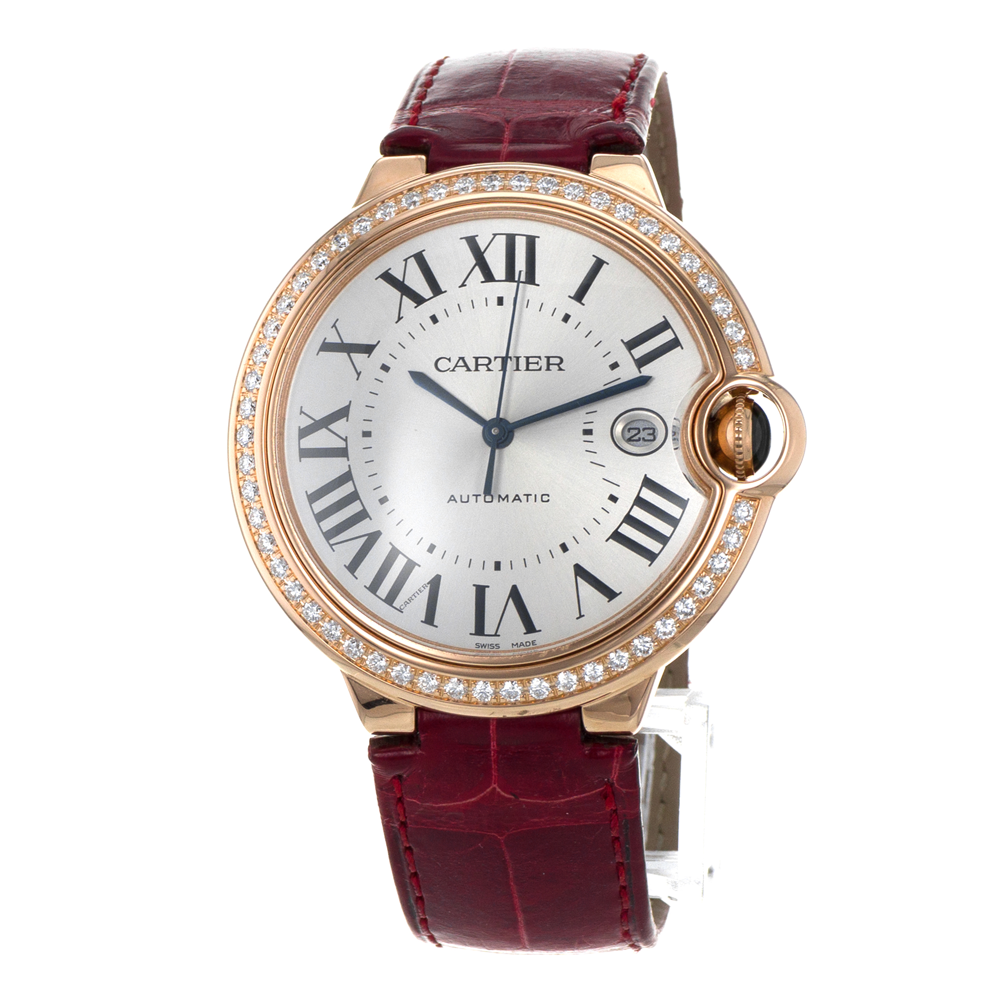Cartier Ballon Bleu WJBB0035 3941 42mm Factory Diamonds 18k Rose Gold Mens Watch thumbnail 3