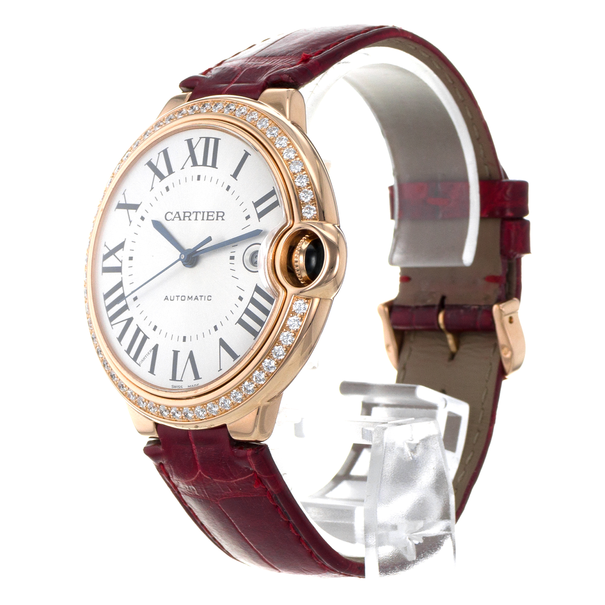 Cartier Ballon Bleu WJBB0035 3941 42mm Factory Diamonds 18k Rose Gold Mens Watch thumbnail 4