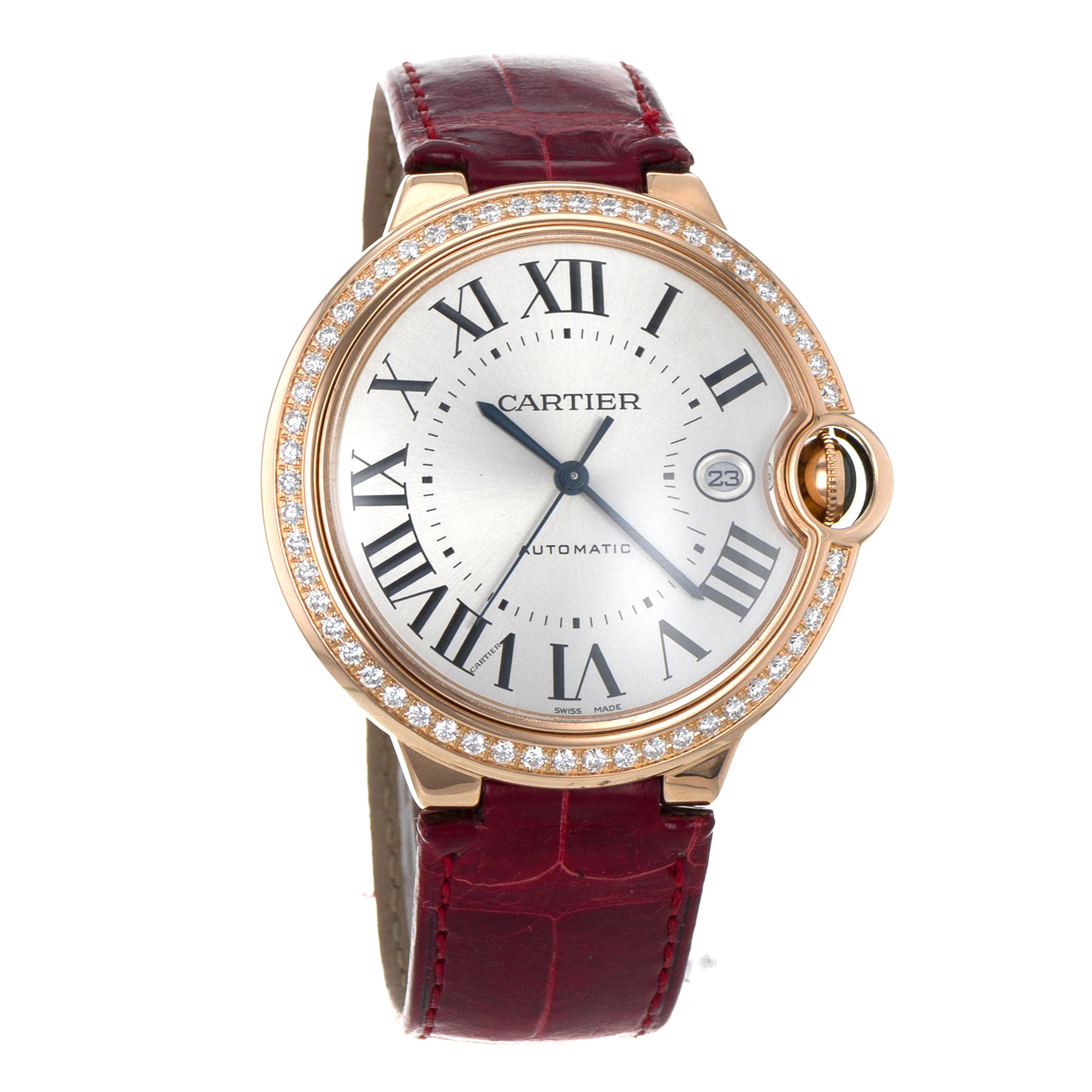 Cartier Ballon Bleu WJBB0035 3941 42mm Factory Diamonds 18k Rose Gold Mens Watch thumbnail 8