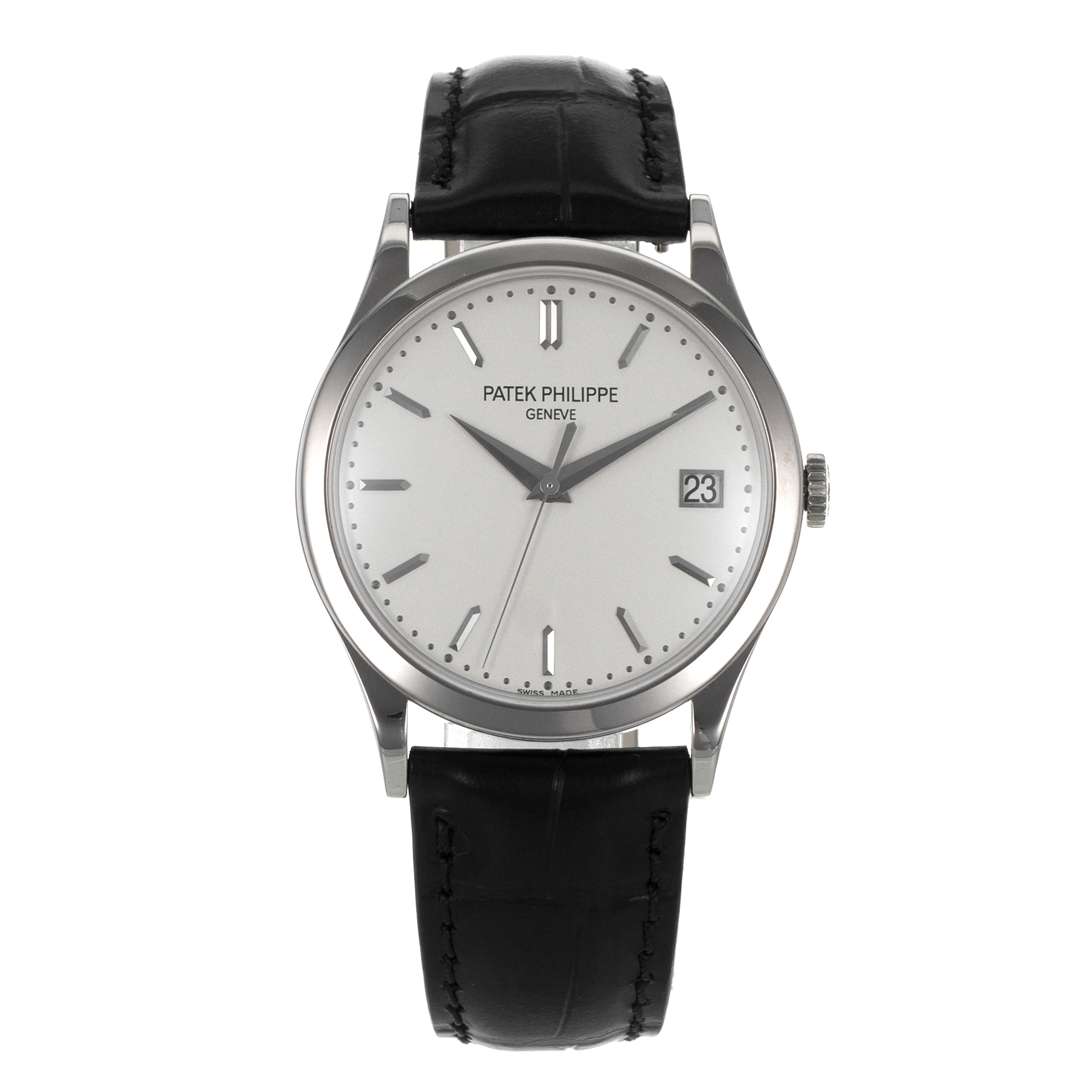 Patek Philippe Calatrava 5296G 38mm Silver 18k White Gold Automatic Mens Watch thumbnail 2