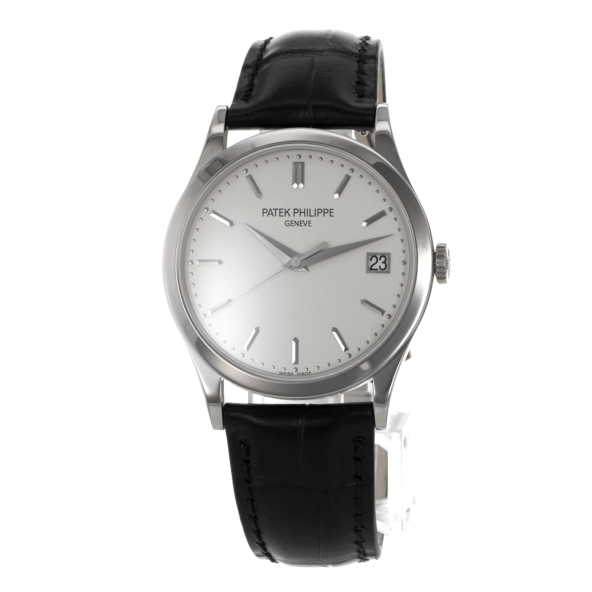 Patek Philippe Calatrava 5296G 38mm Silver 18k White Gold Automatic Mens Watch thumbnail 3