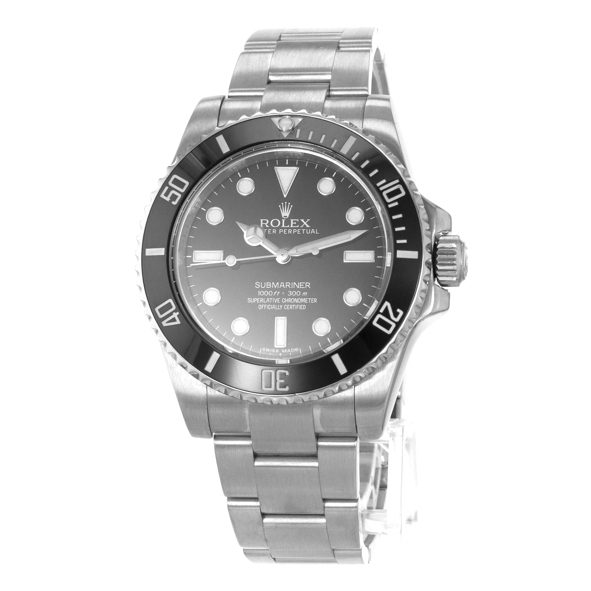 Rolex Submariner No Date 114060 40mm Black Ceramic Oyster Automatic Mens Watch thumbnail 3