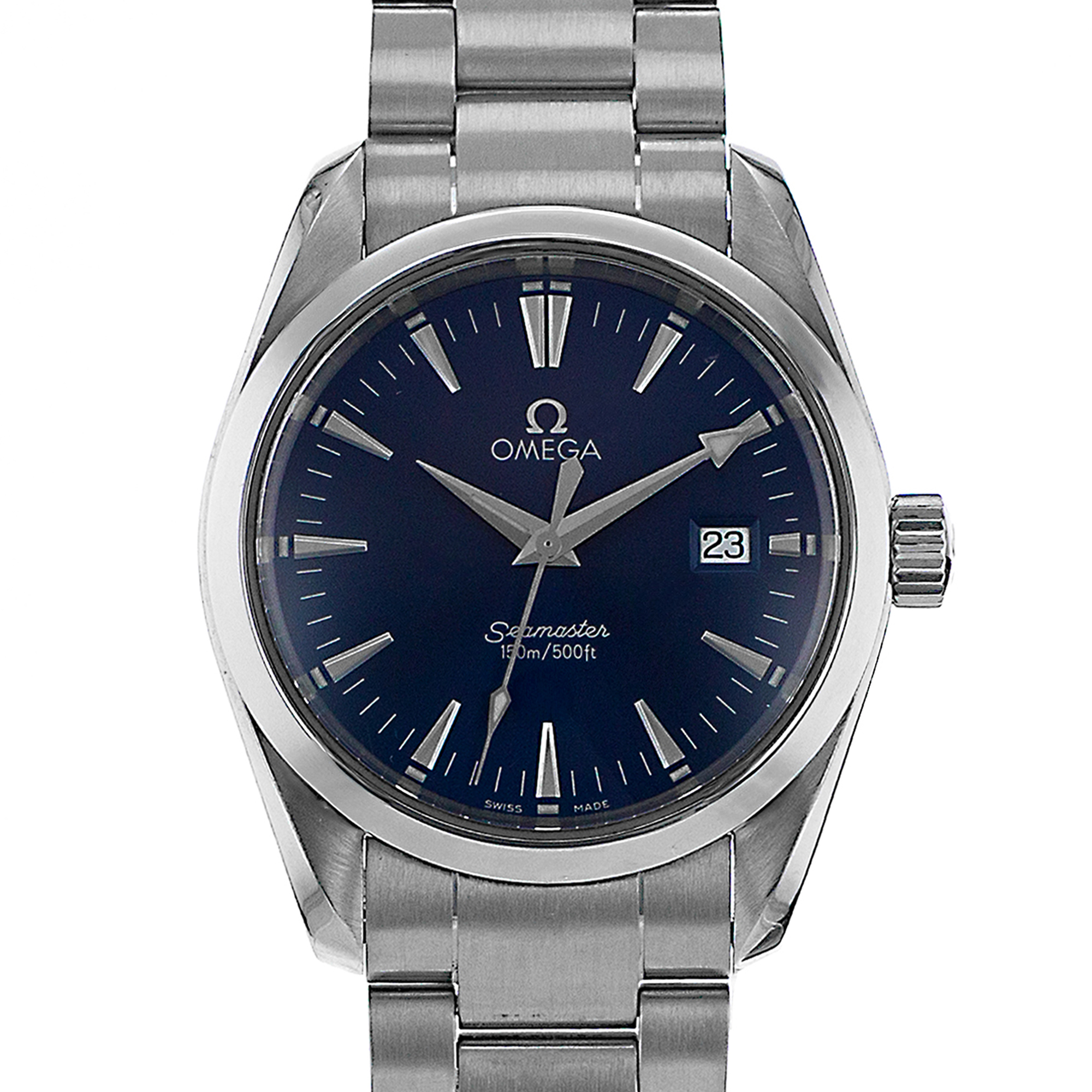 Omega Seamaster Aqua Terraa 2518.80.00 36mm Blue Index Steel Quartz Mens Watch thumbnail 1