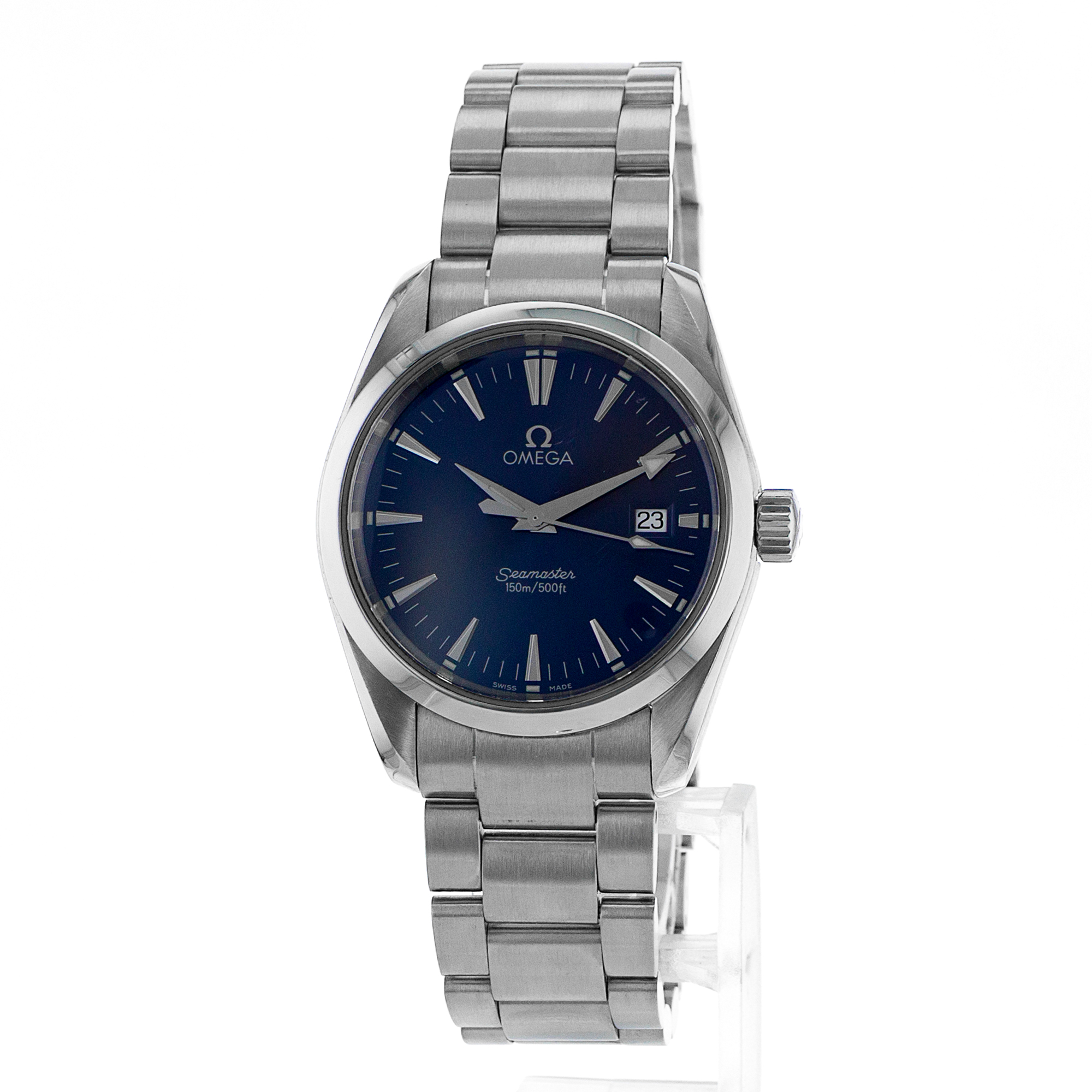 Omega Seamaster Aqua Terraa 2518.80.00 36mm Blue Index Steel Quartz Mens Watch thumbnail 3