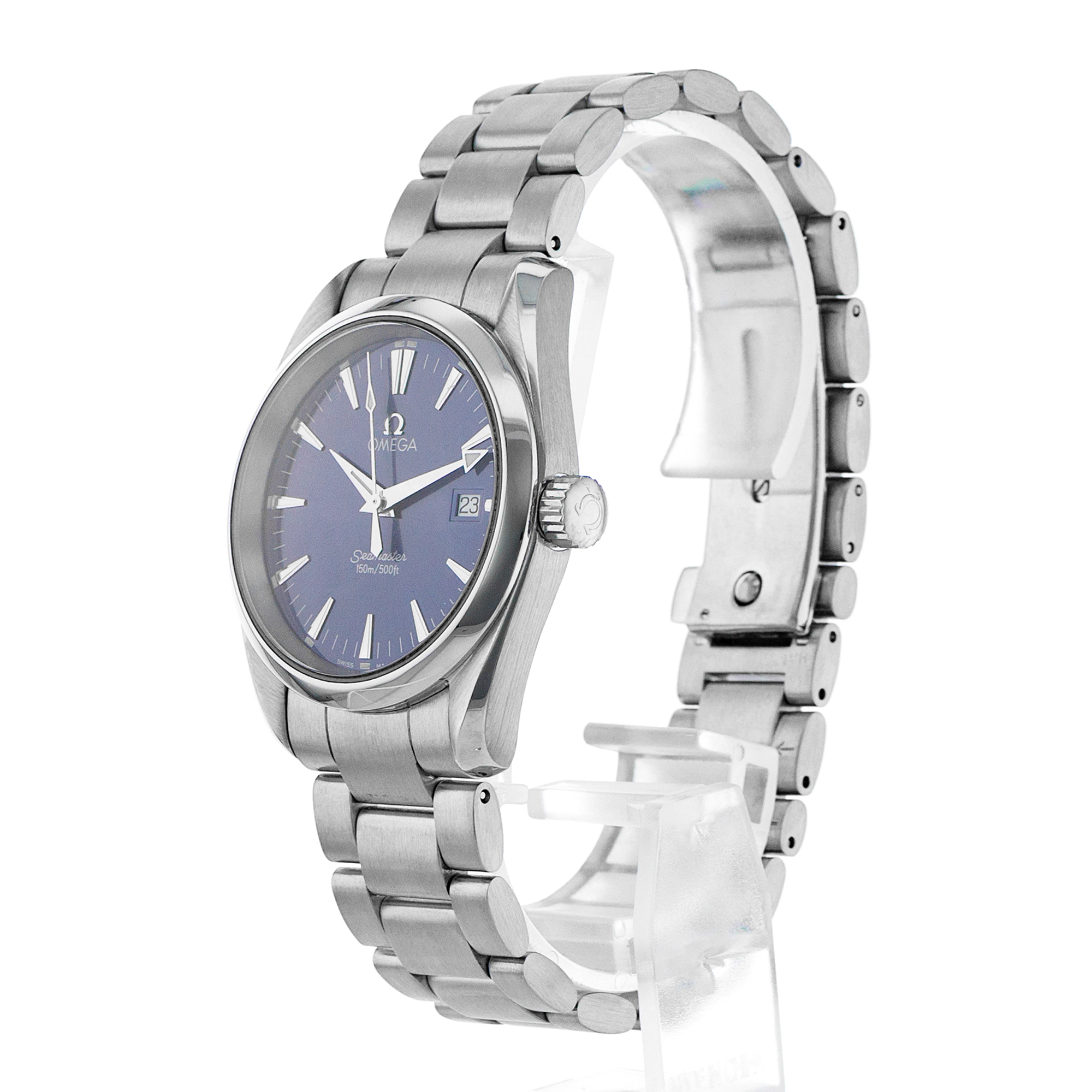 Omega Seamaster Aqua Terraa 2518.80.00 36mm Blue Index Steel Quartz Mens Watch thumbnail 4