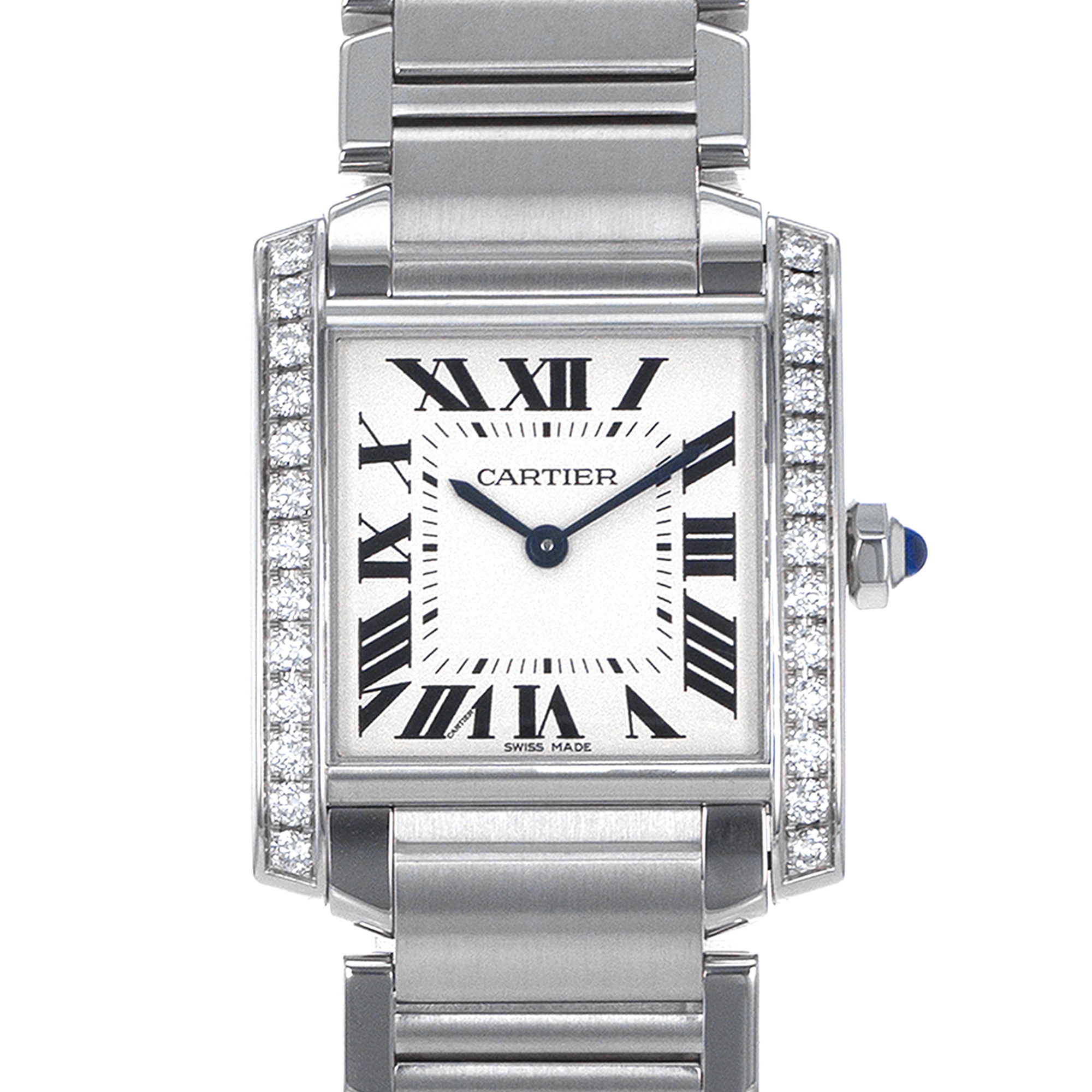 Cartier Tank Francaise W4TA0009 3751 30mm Medium Factory Diamonds Ladies Watch thumbnail 1