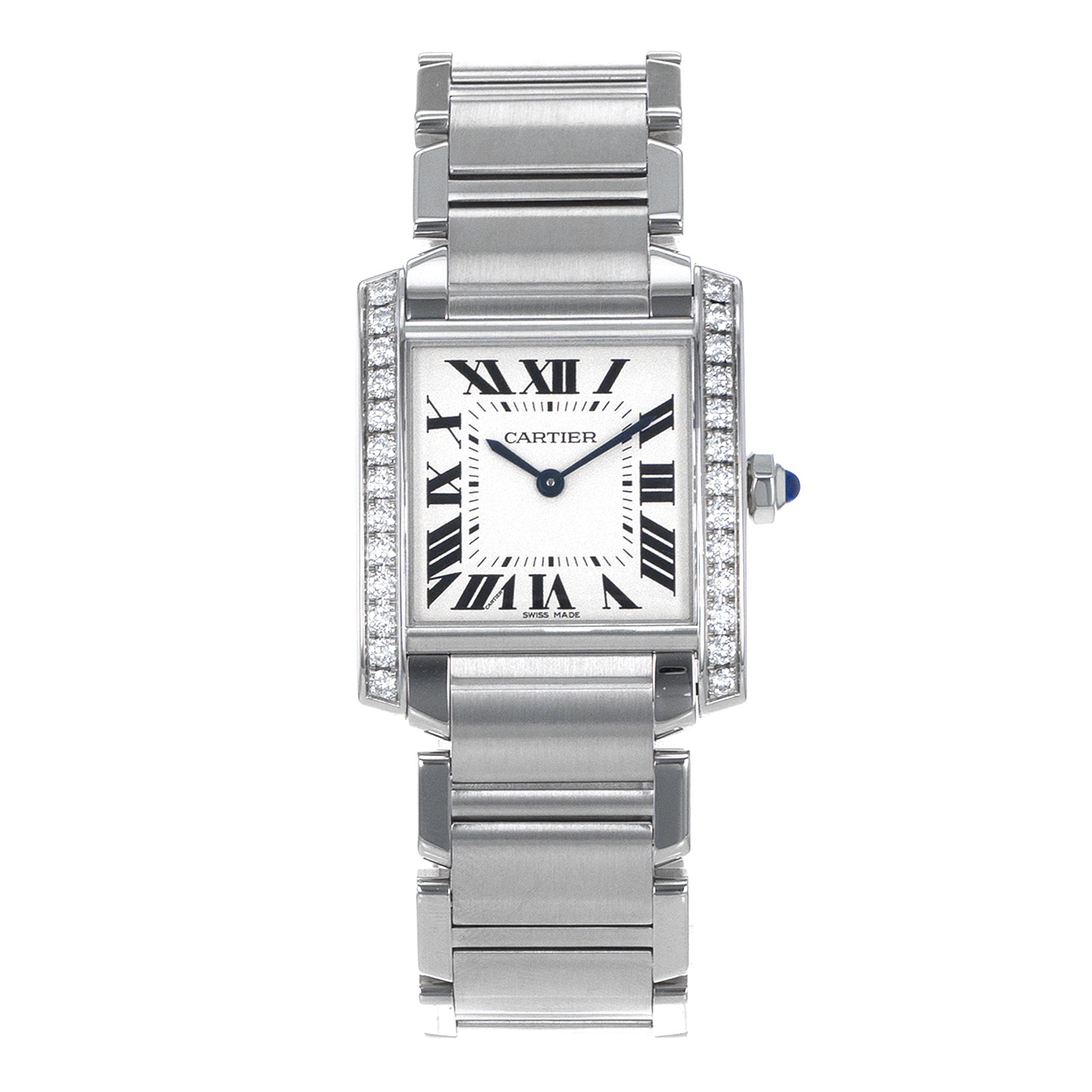 Cartier Tank Francaise W4TA0009 3751 30mm Medium Factory Diamonds Ladies Watch thumbnail 2