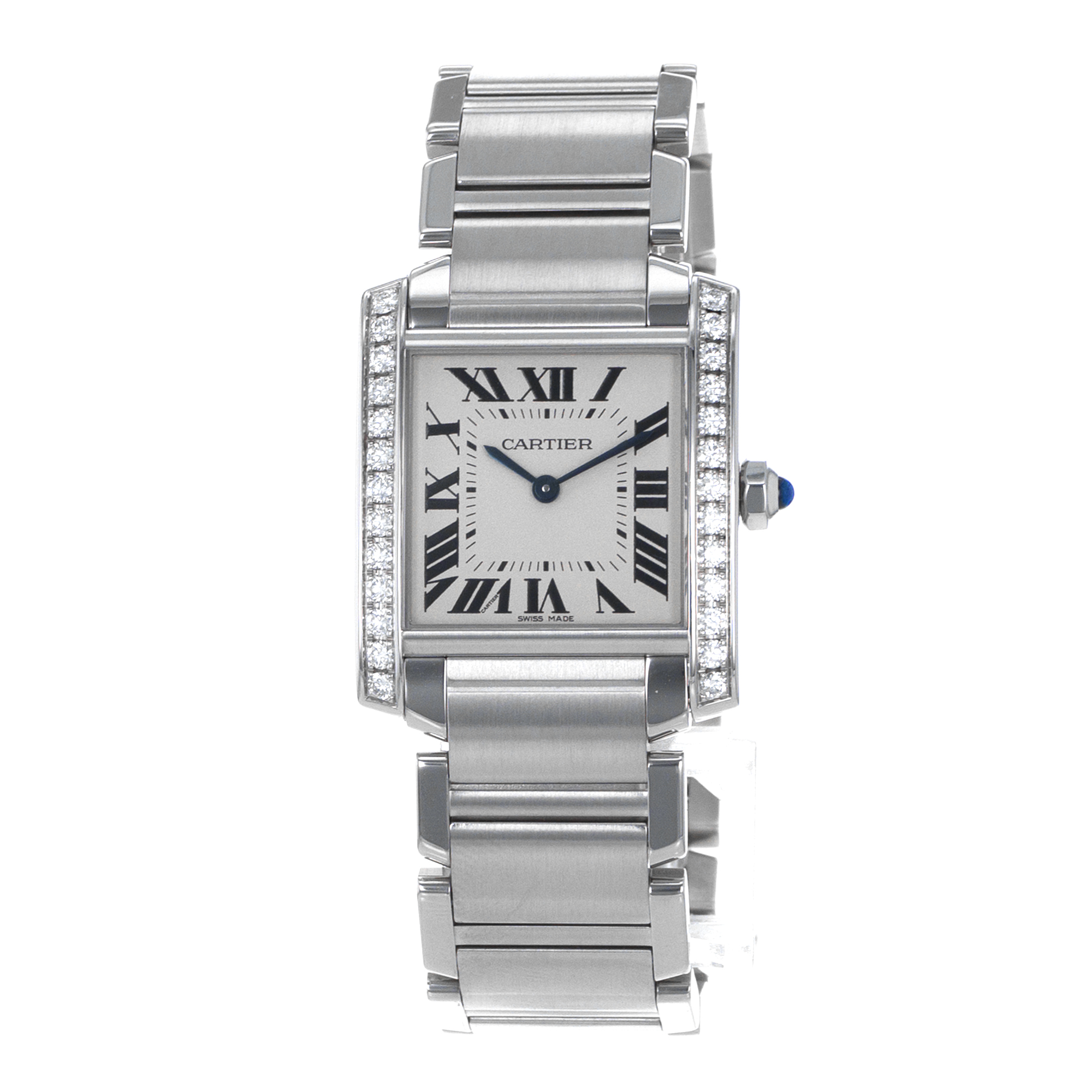 Cartier Tank Francaise W4TA0009 3751 30mm Medium Factory Diamonds Ladies Watch thumbnail 4