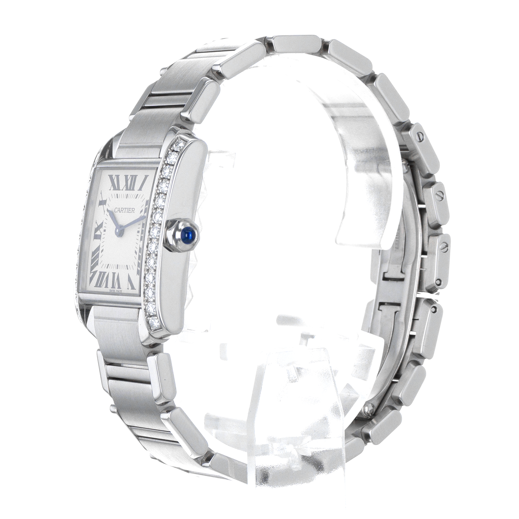 Cartier Tank Francaise W4TA0009 3751 30mm Medium Factory Diamonds Ladies Watch thumbnail 5