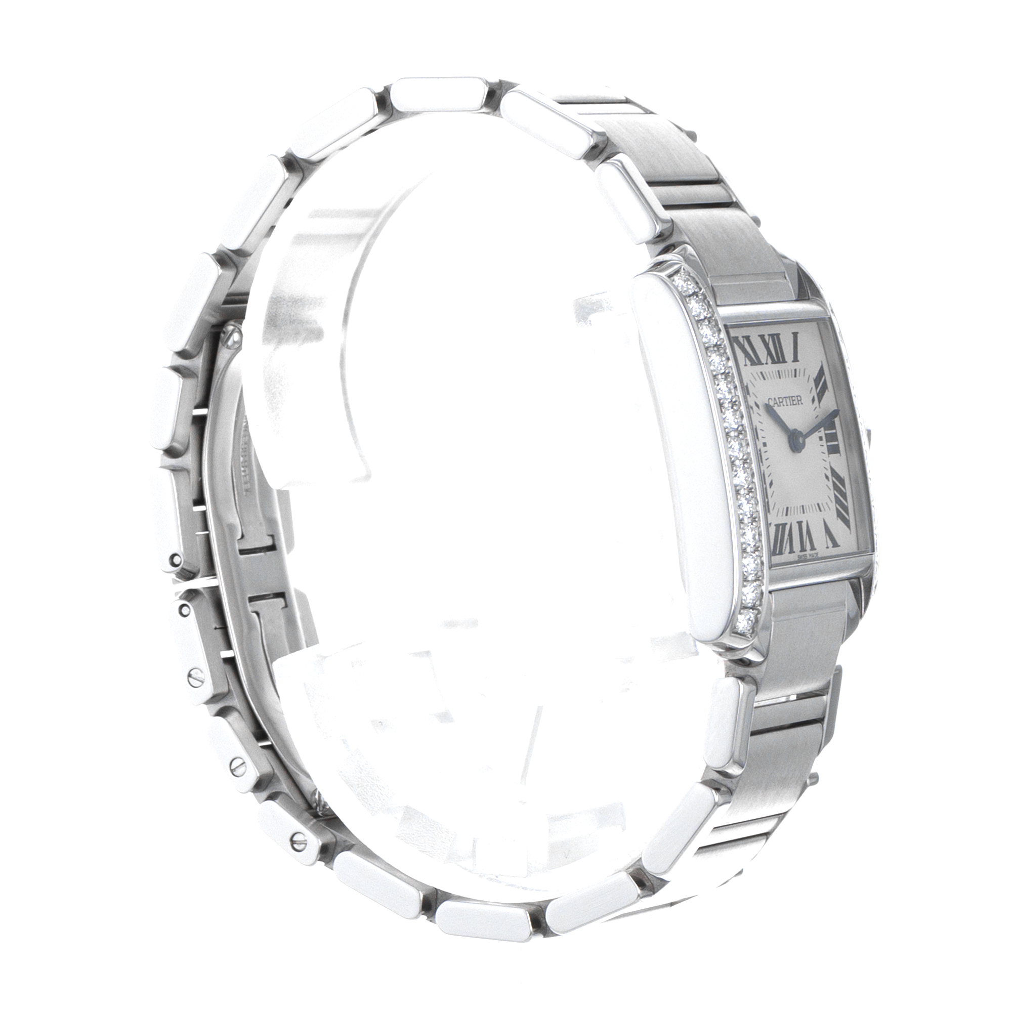 Cartier Tank Francaise W4TA0009 3751 30mm Medium Factory Diamonds Ladies Watch thumbnail 6