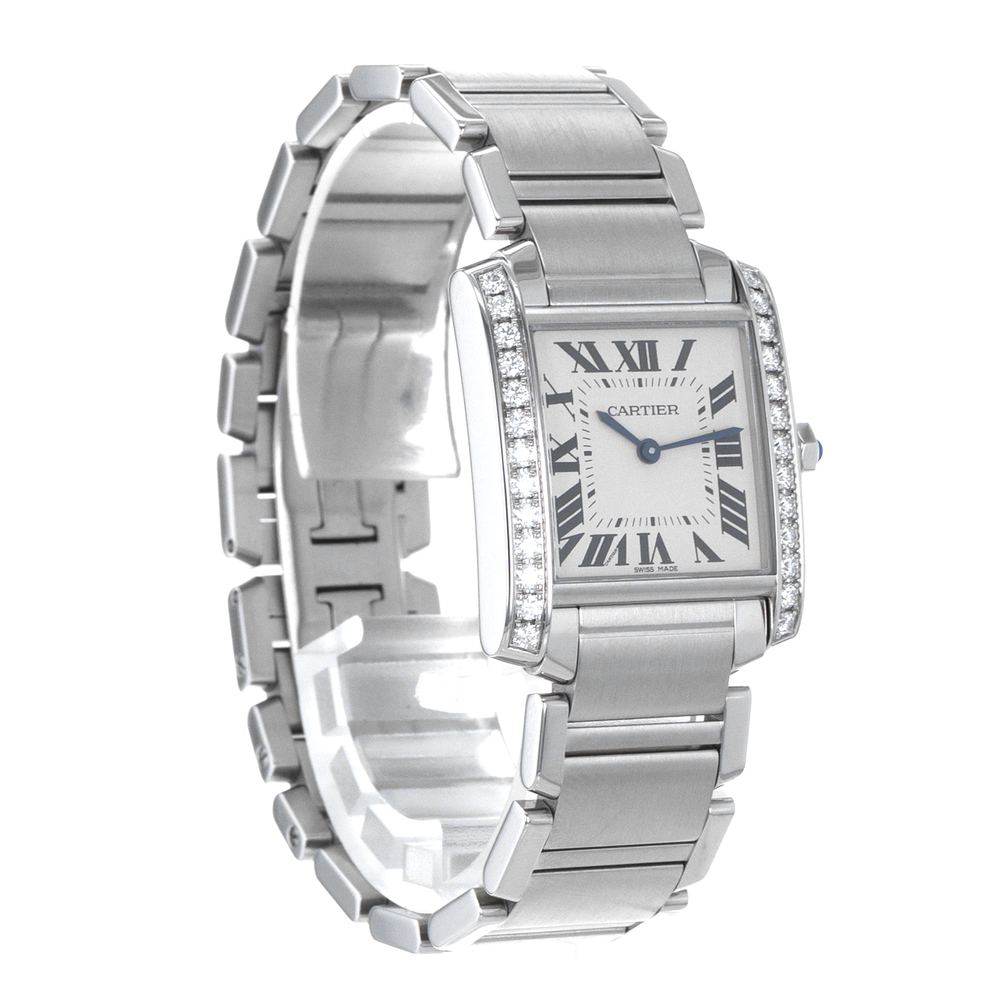 Cartier Tank Francaise W4TA0009 3751 30mm Medium Factory Diamonds Ladies Watch thumbnail 7