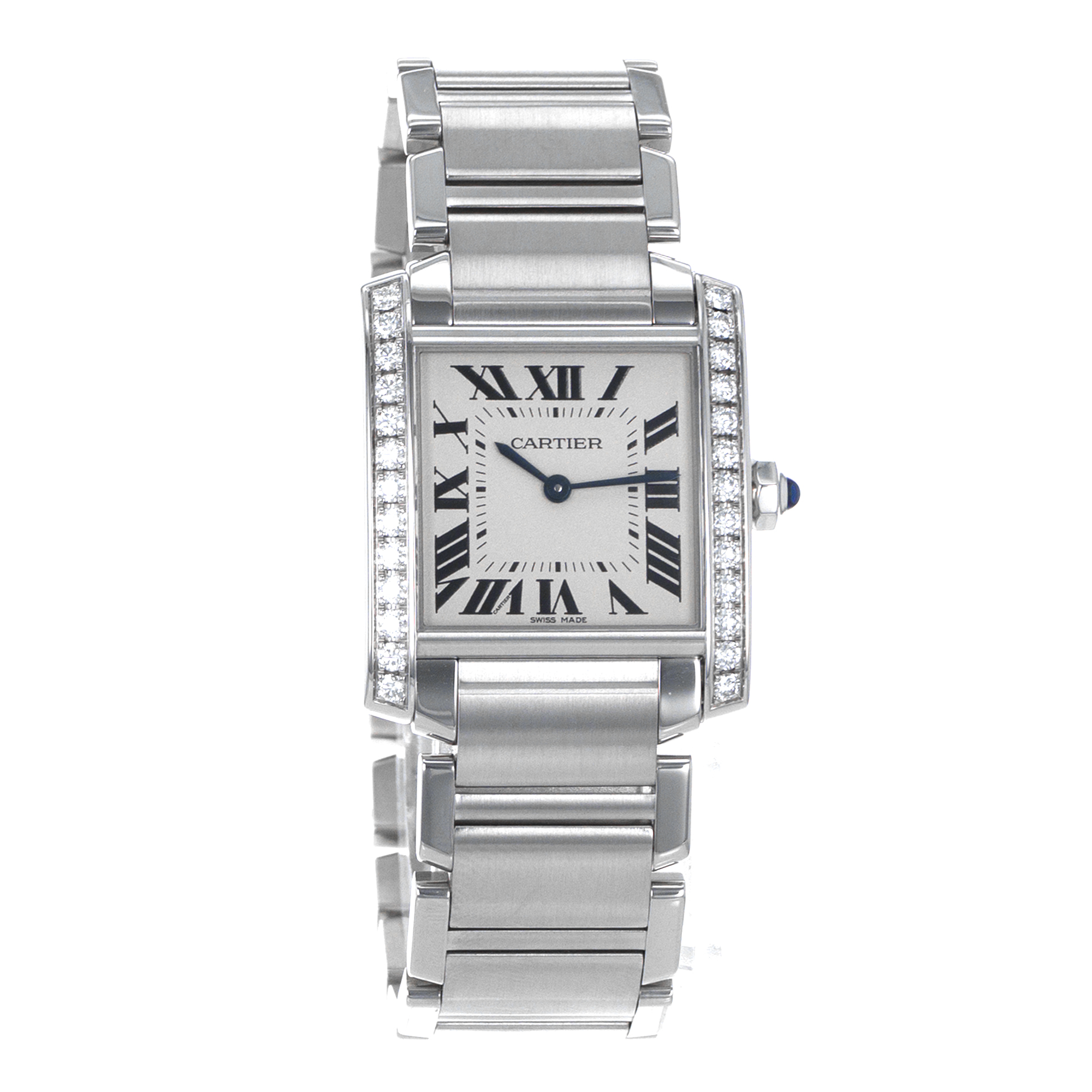 Cartier Tank Francaise W4TA0009 3751 30mm Medium Factory Diamonds Ladies Watch thumbnail 8