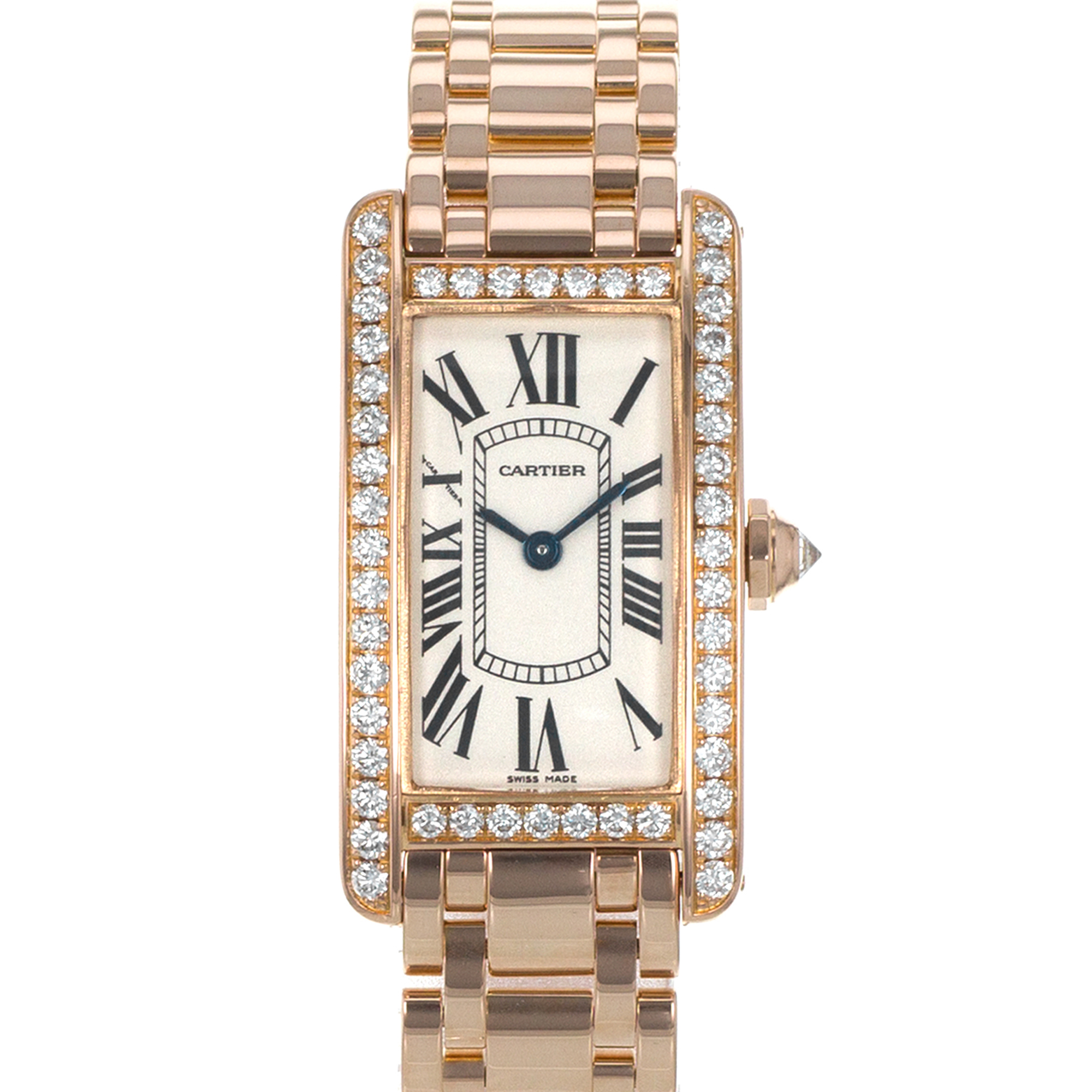 Cartier Tank Americaine WB7079M5 2503 Factory Diamonds 19 x 35 Rose Gold Watch thumbnail 1