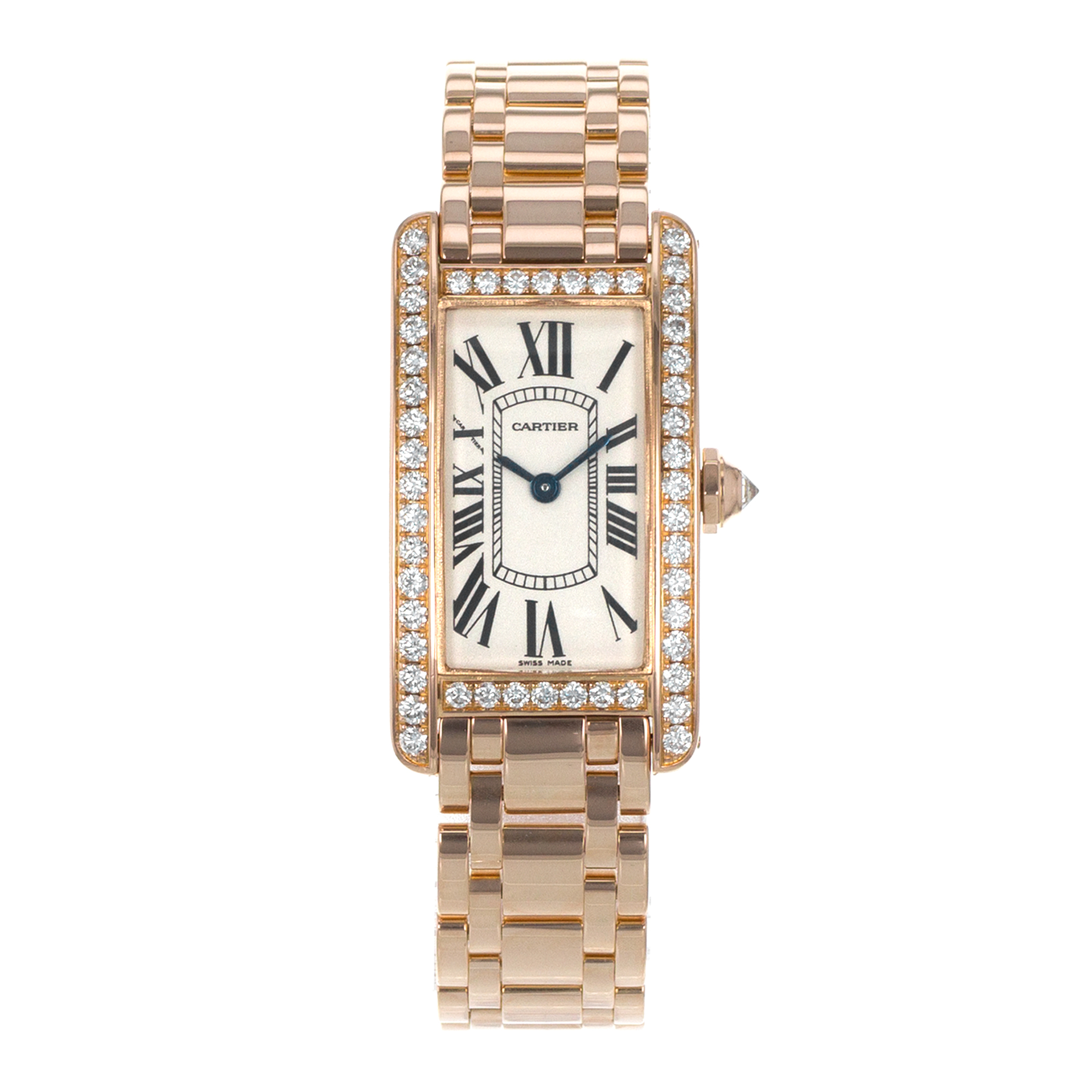 Cartier Tank Americaine WB7079M5 2503 Factory Diamonds 19 x 35 Rose Gold Watch thumbnail 2