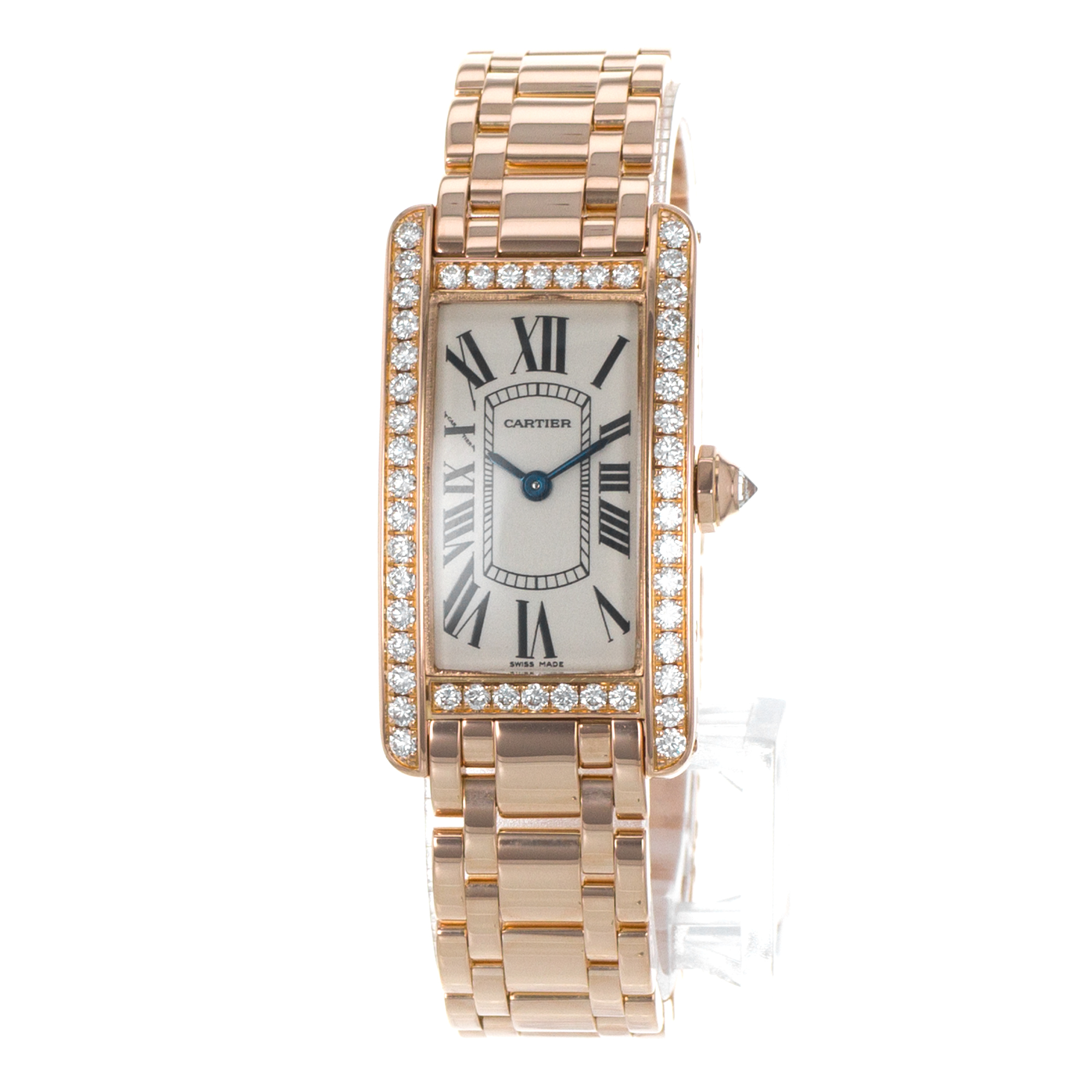 Cartier Tank Americaine WB7079M5 2503 Factory Diamonds 19 x 35 Rose Gold Watch thumbnail 3