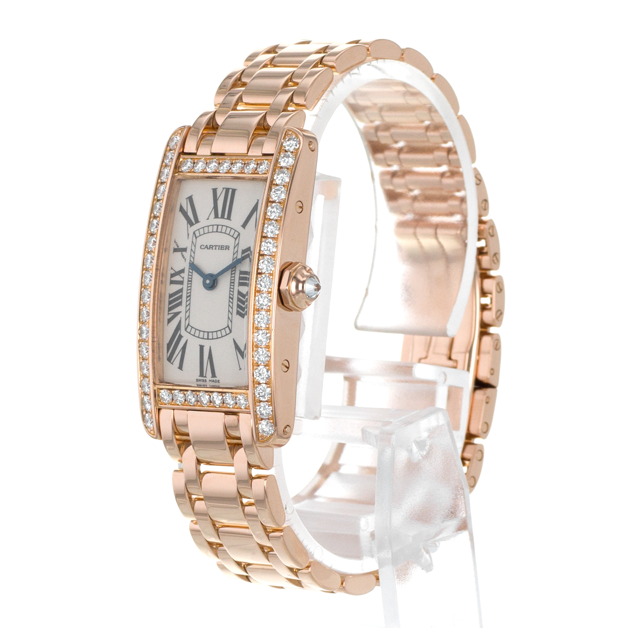 Cartier Tank Americaine WB7079M5 2503 Factory Diamonds 19 x 35 Rose Gold Watch thumbnail 4