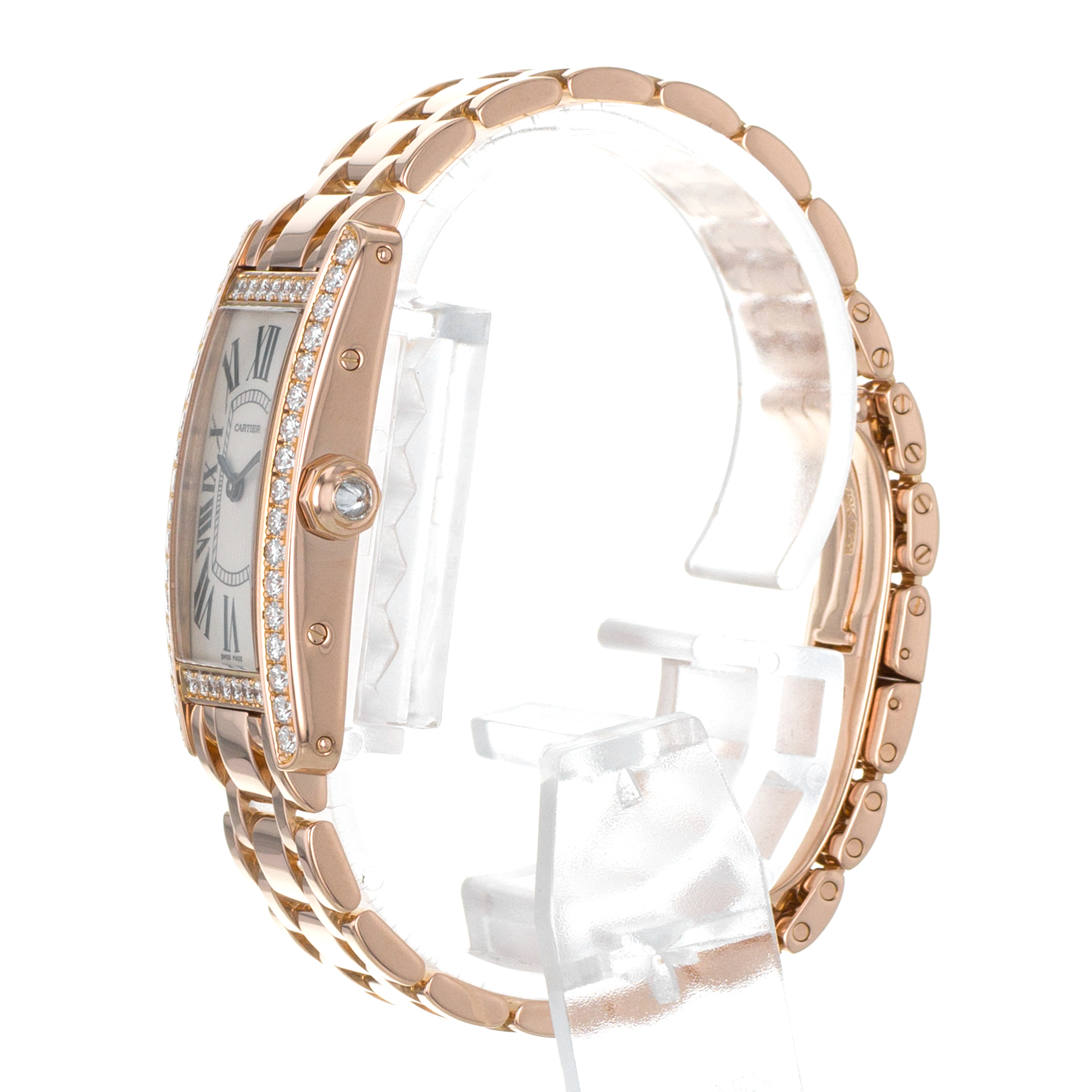Cartier Tank Americaine WB7079M5 2503 Factory Diamonds 19 x 35 Rose Gold Watch thumbnail 5