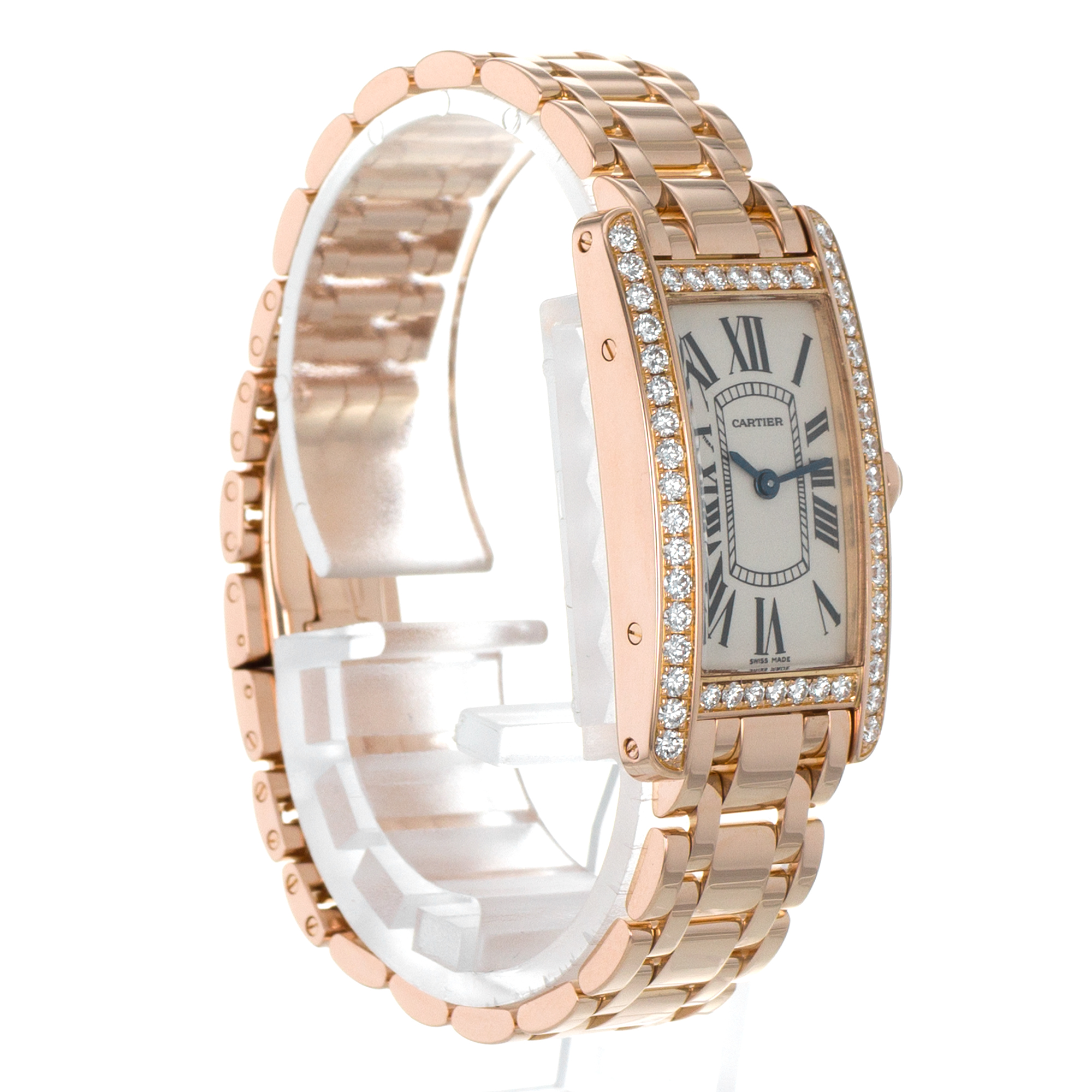Cartier Tank Americaine WB7079M5 2503 Factory Diamonds 19 x 35 Rose Gold Watch thumbnail 7
