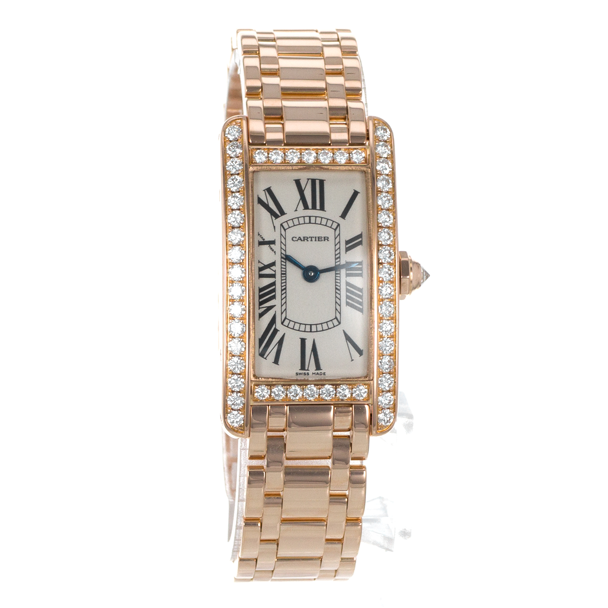 Cartier Tank Americaine WB7079M5 2503 Factory Diamonds 19 x 35 Rose Gold Watch thumbnail 8