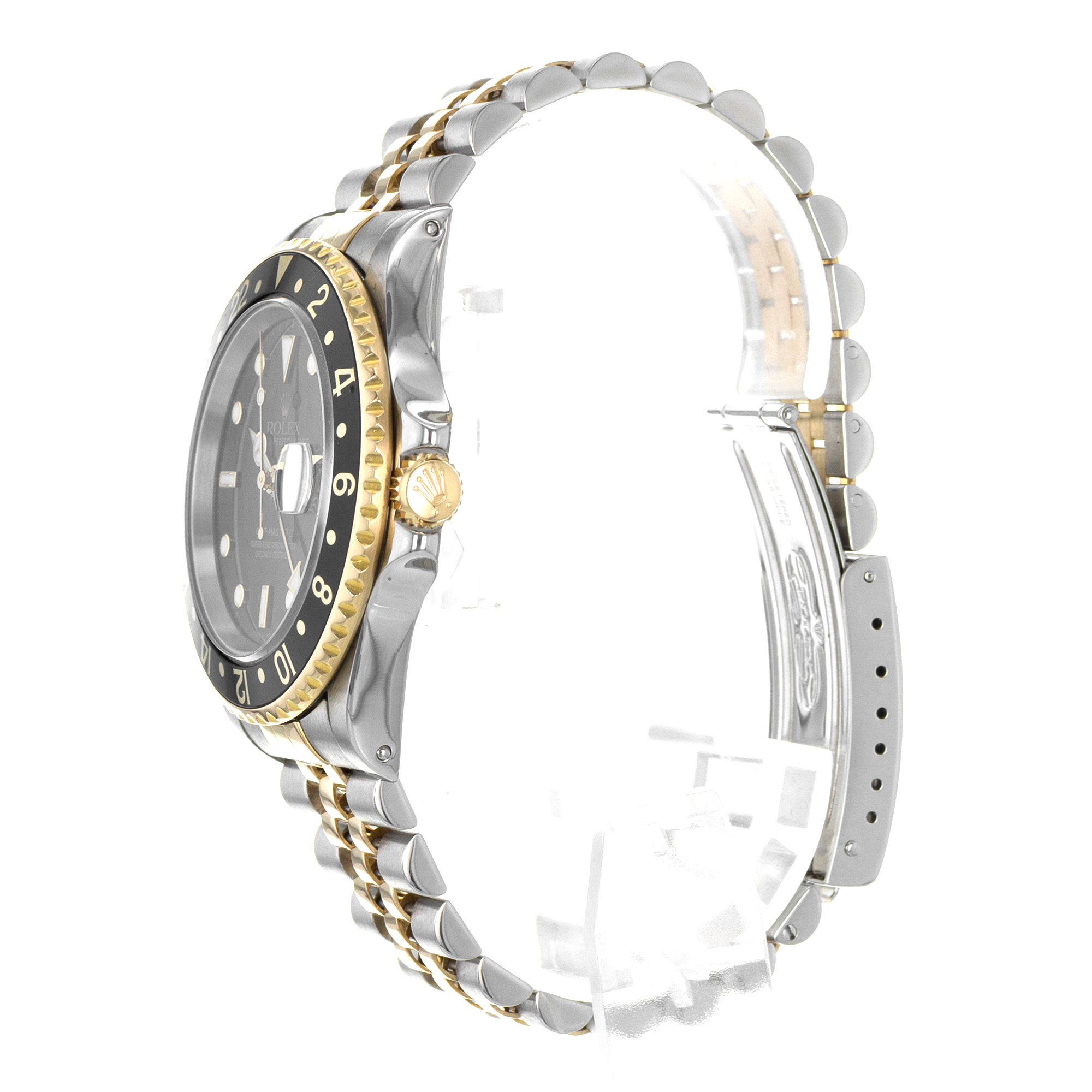 Rolex GMT-Master II 16713 40mm Black Steel 18k Yellow Gold Jubilee Mens Watch thumbnail 5