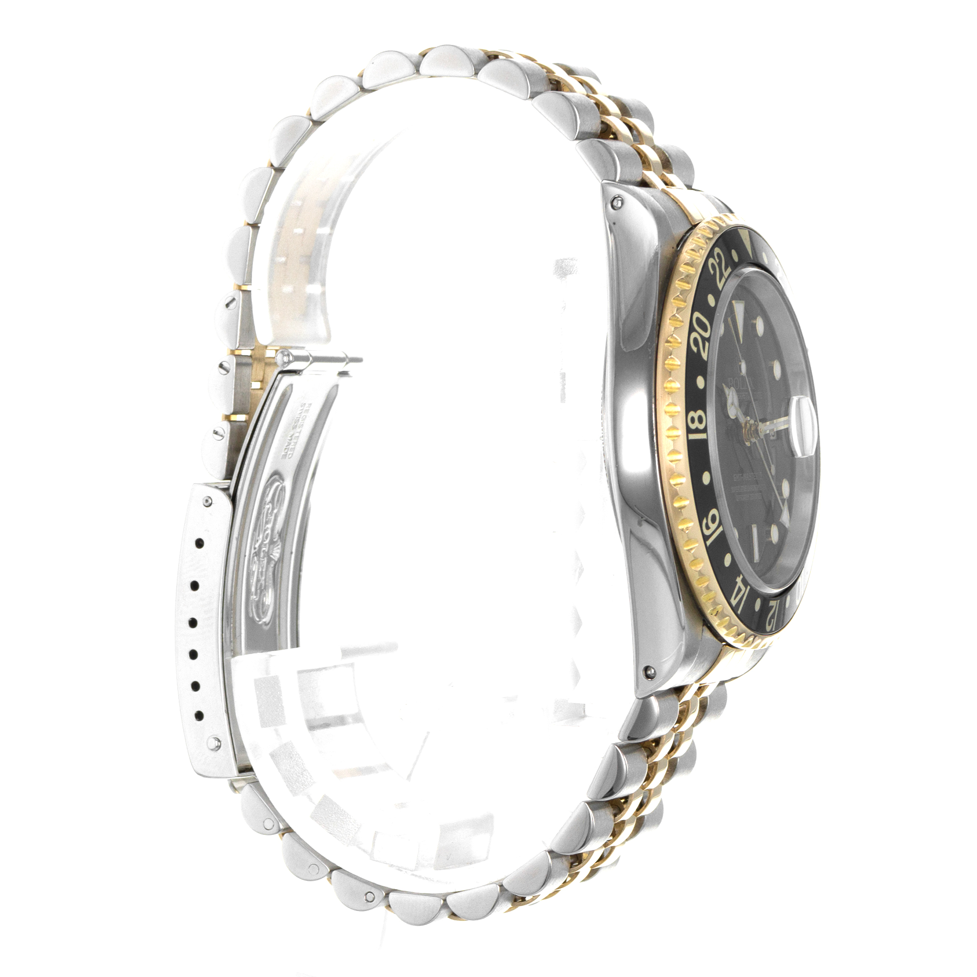 Rolex GMT-Master II 16713 40mm Black Steel 18k Yellow Gold Jubilee Mens Watch thumbnail 6