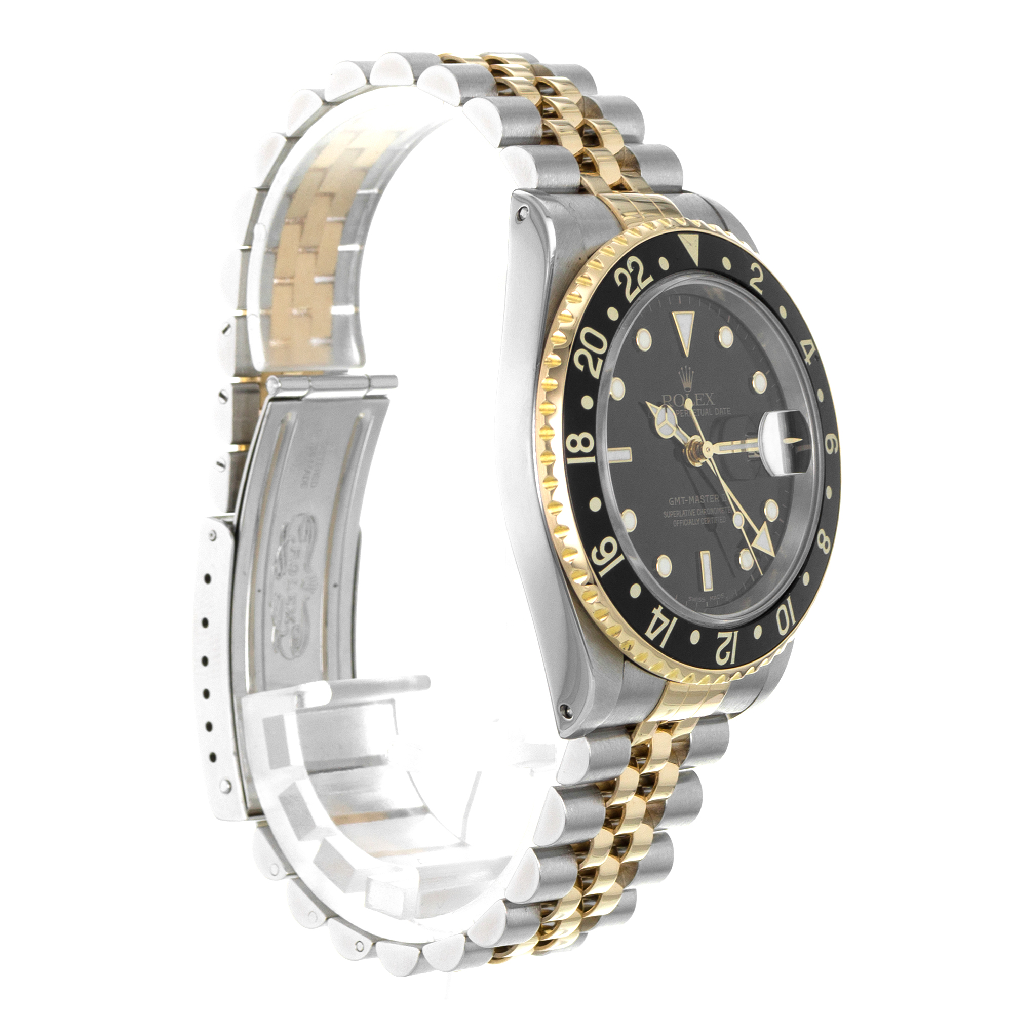 Rolex GMT-Master II 16713 40mm Black Steel 18k Yellow Gold Jubilee Mens Watch thumbnail 7
