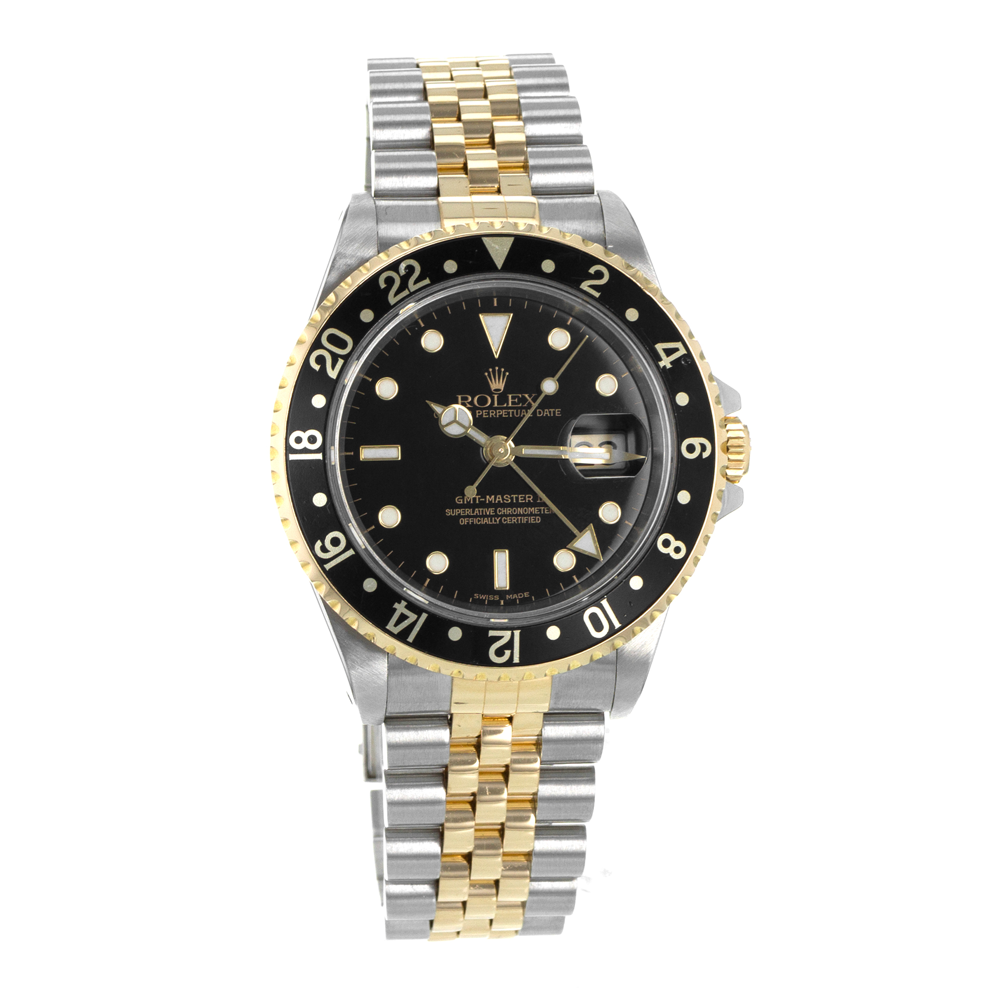 Rolex GMT-Master II 16713 40mm Black Steel 18k Yellow Gold Jubilee Mens Watch thumbnail 8