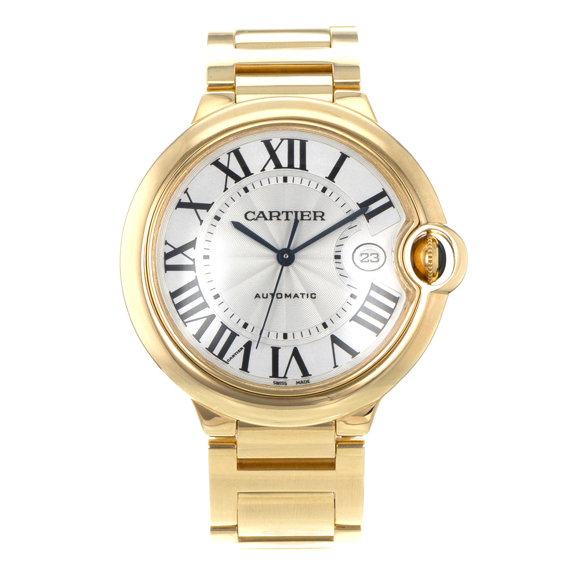 Cartier Ballon Bleu 42mm W69005Z2 2998 Silver Roman Yellow Gold Mens Watch thumbnail 2